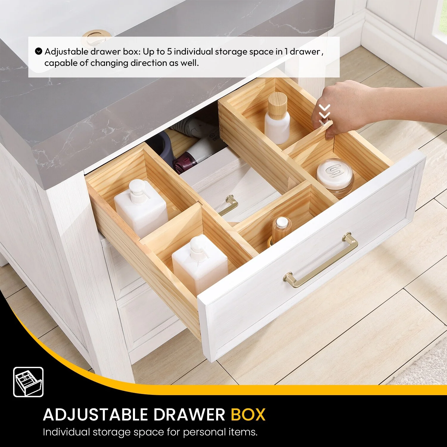 Leon 24 in. Single Bathroom Vanity with Composite Stone Top