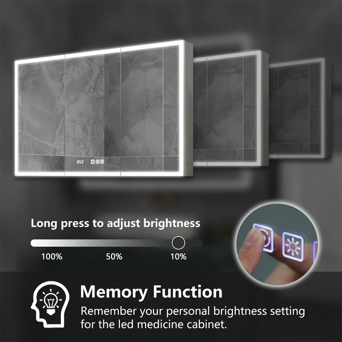 ExBrite Led Lighted Medicine Cabinet Recessed or Surface with Mirrors