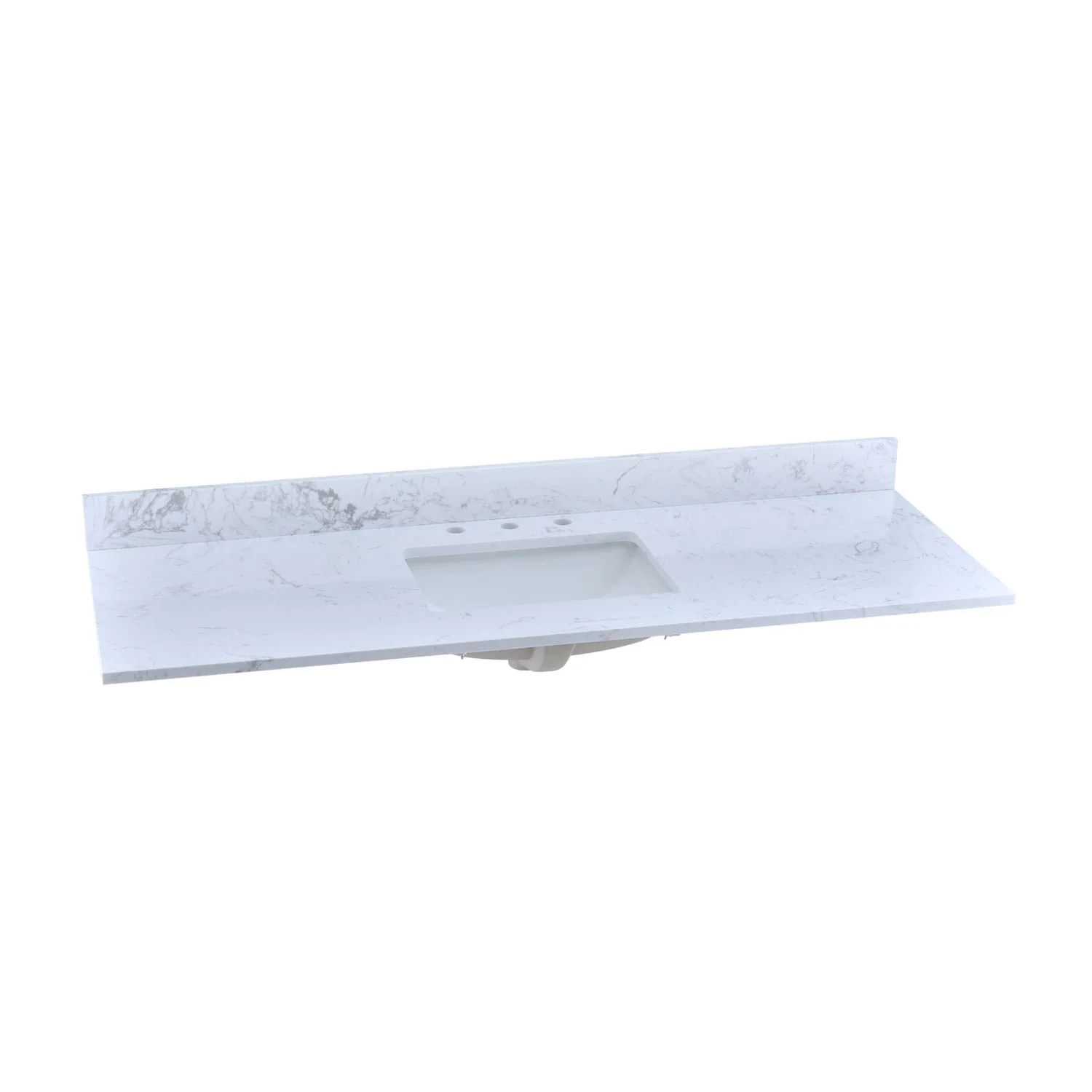 PROOX Bath Cultured Marble Vanity Top Undermount Rectangle Sink Backsplash Included