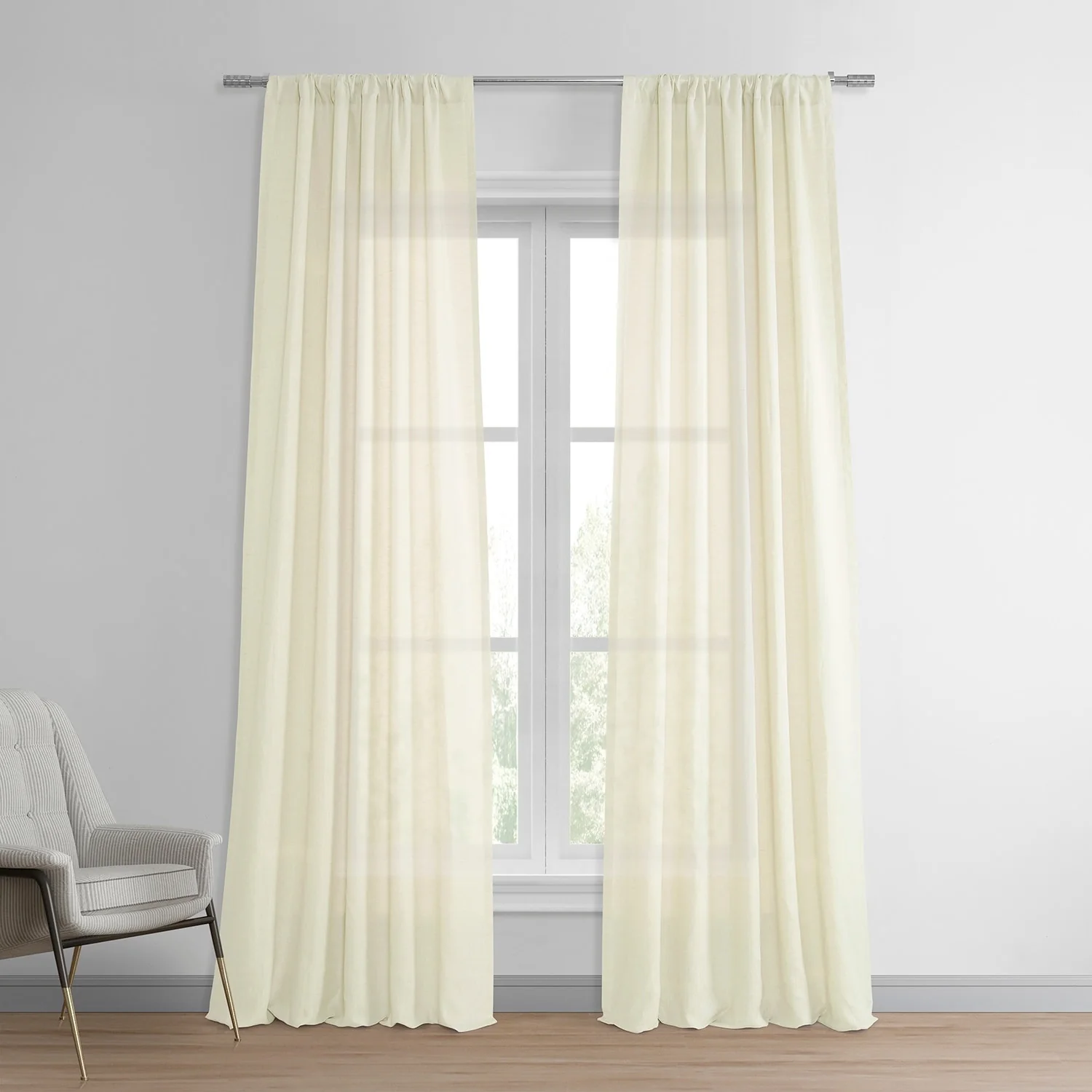 Exclusive Fabrics Signature French Linen Sheer Curtain (1 Panel)