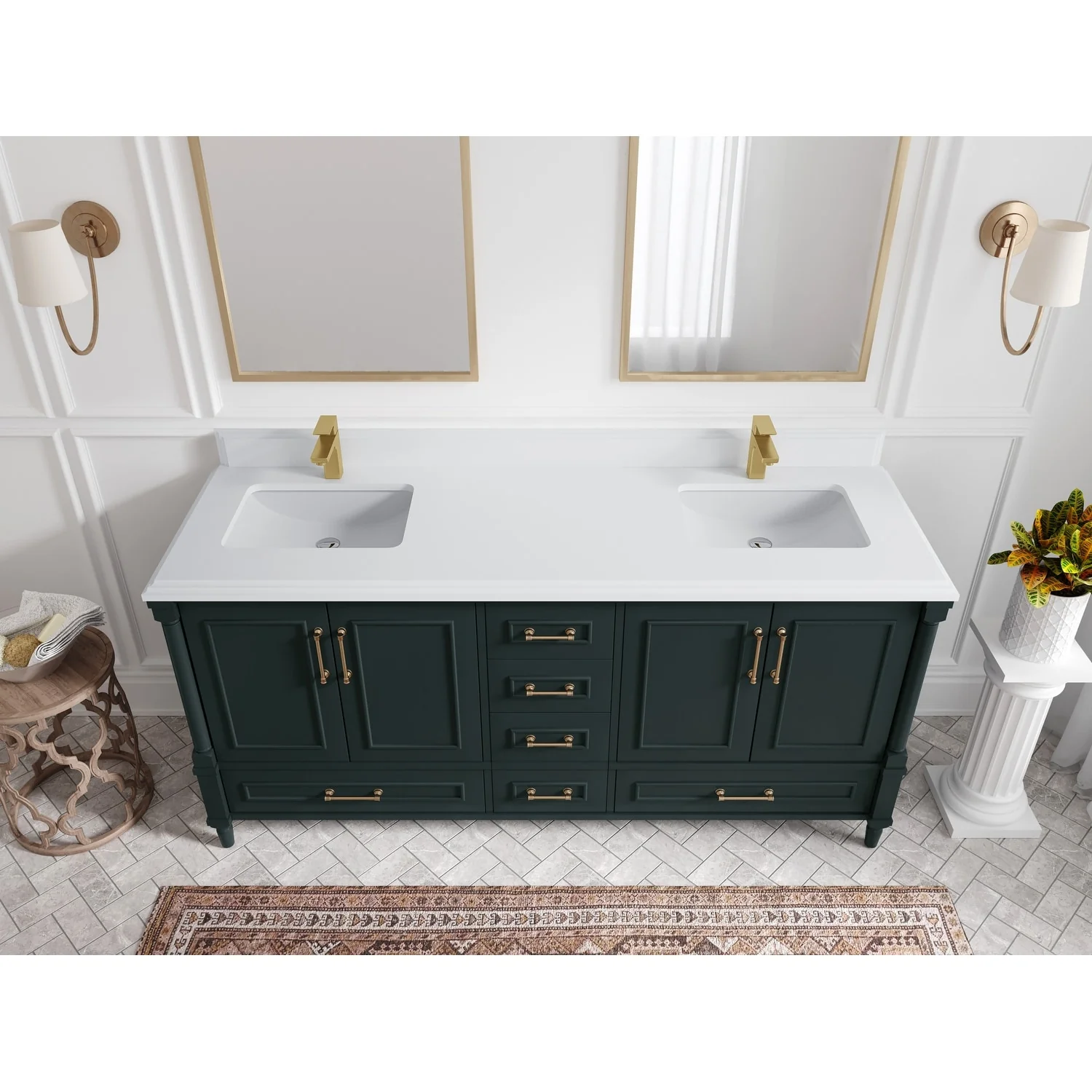 Willow Collections 72 in. W x 22 in. D Aberdeen Double Sink Bathroom Vanity with Countertops