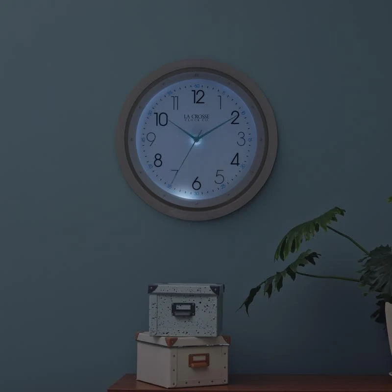 La Crosse Clock 10 Inch Night Vision Quartz Wall Clock