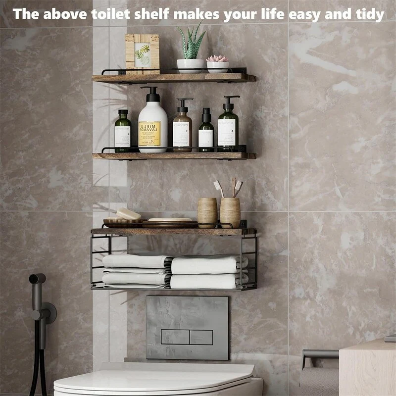 Floating Bathroom Shelves Over Toilet - 5.9