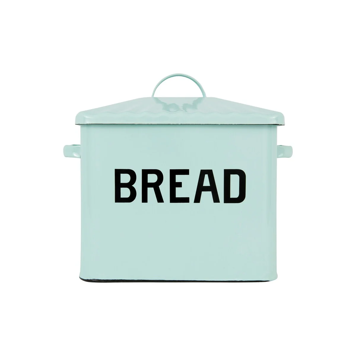 Enameled Metal Bread Box with