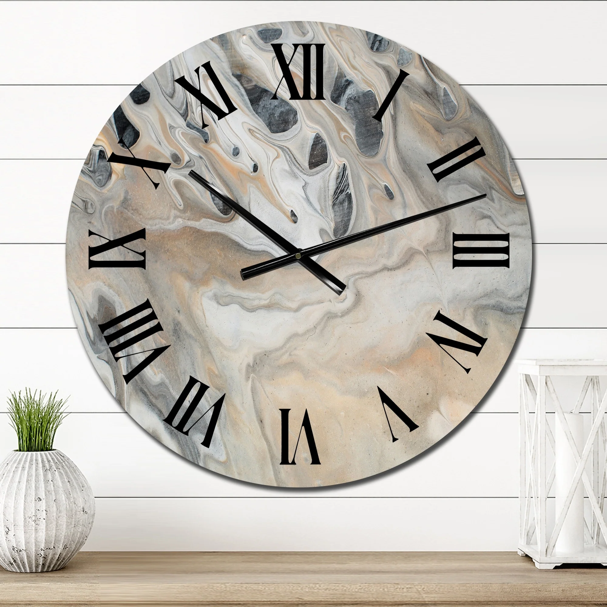 Designart 'Abstract Marble With Copy Space' Modern wall clock