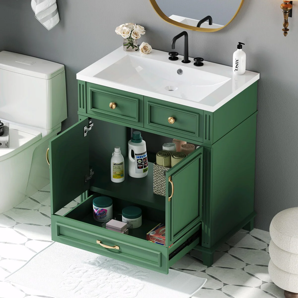 30'' Solid Wood Bathroom Vanity with sink