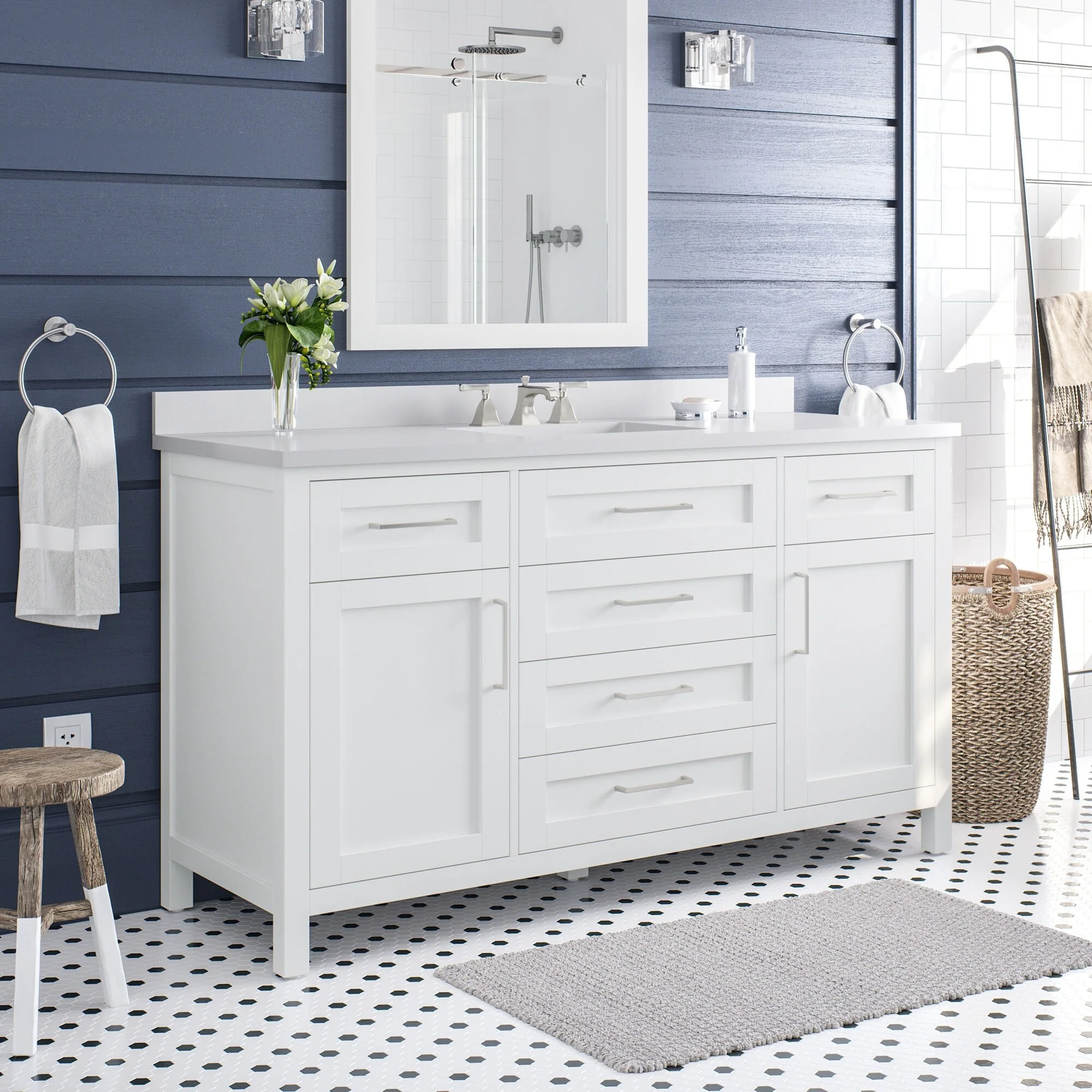 OVE Decors Tahoe II White Single Basin 60-inch Vanity