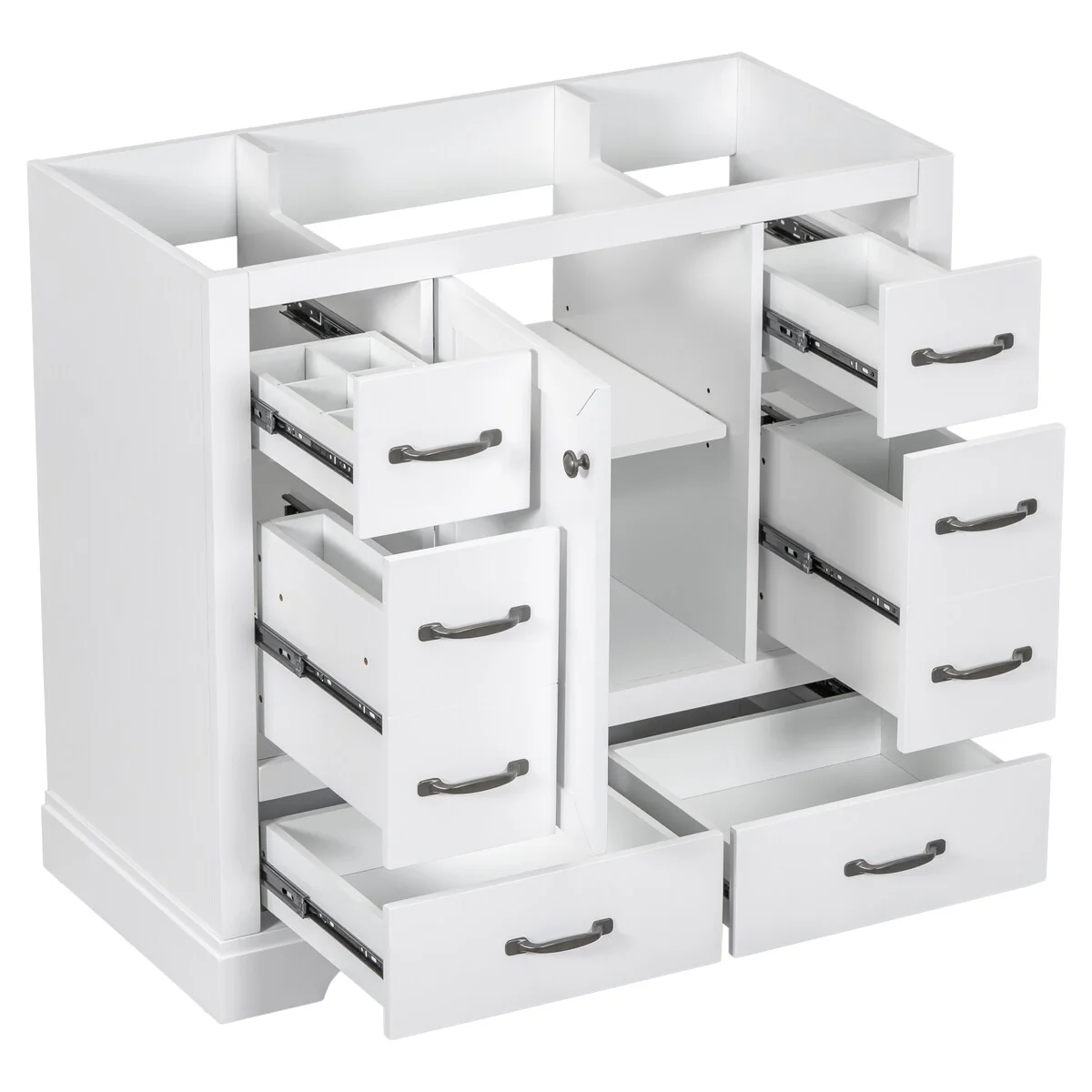 Bathroom Vanity Cabinet with Multi-Functional Drawer and Adjustable Shelf