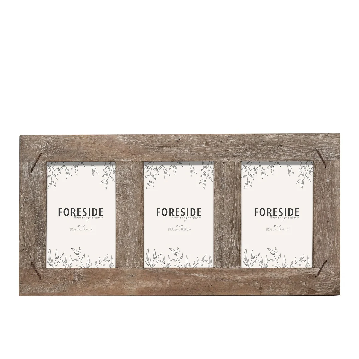 Foreside Home & Garden 4 x 6 inch Decorative Distressed Wood Picture Frame with Nail Accents - Holds 3 4x6 Photos