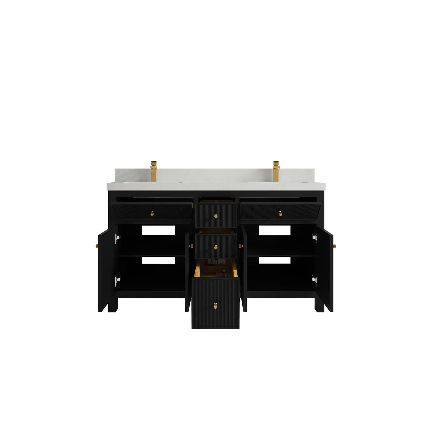 Willow Collections 60 in. W x 22 in D. Sonoma Free Standing Reeded Double Sink Bathroom Vanity with Countertop