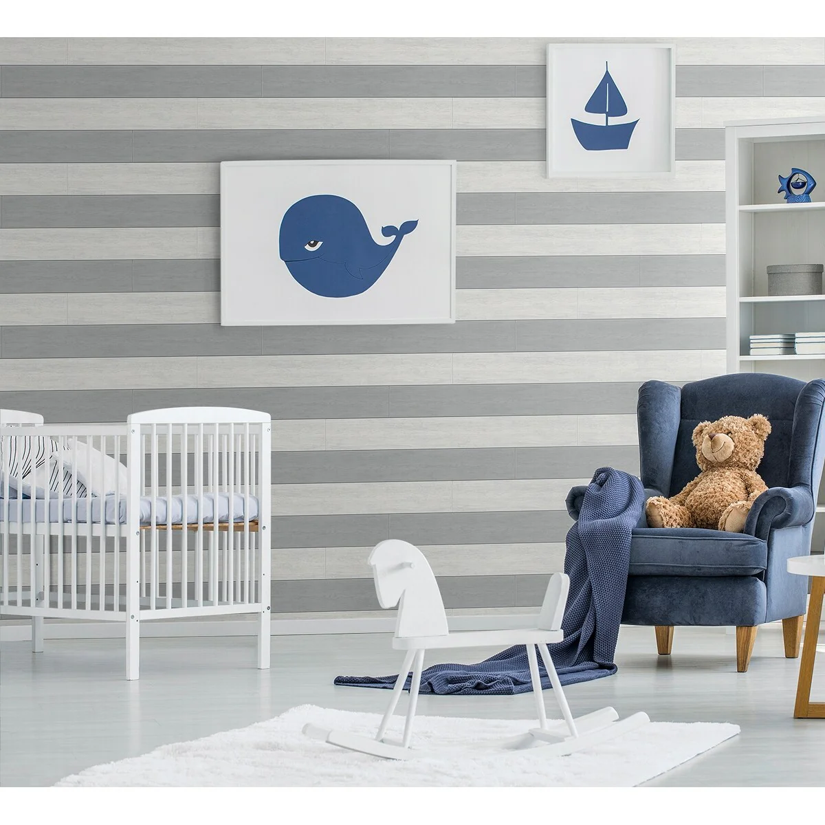 NextWall Two Toned Shiplap Peel and Stick Wallpaper