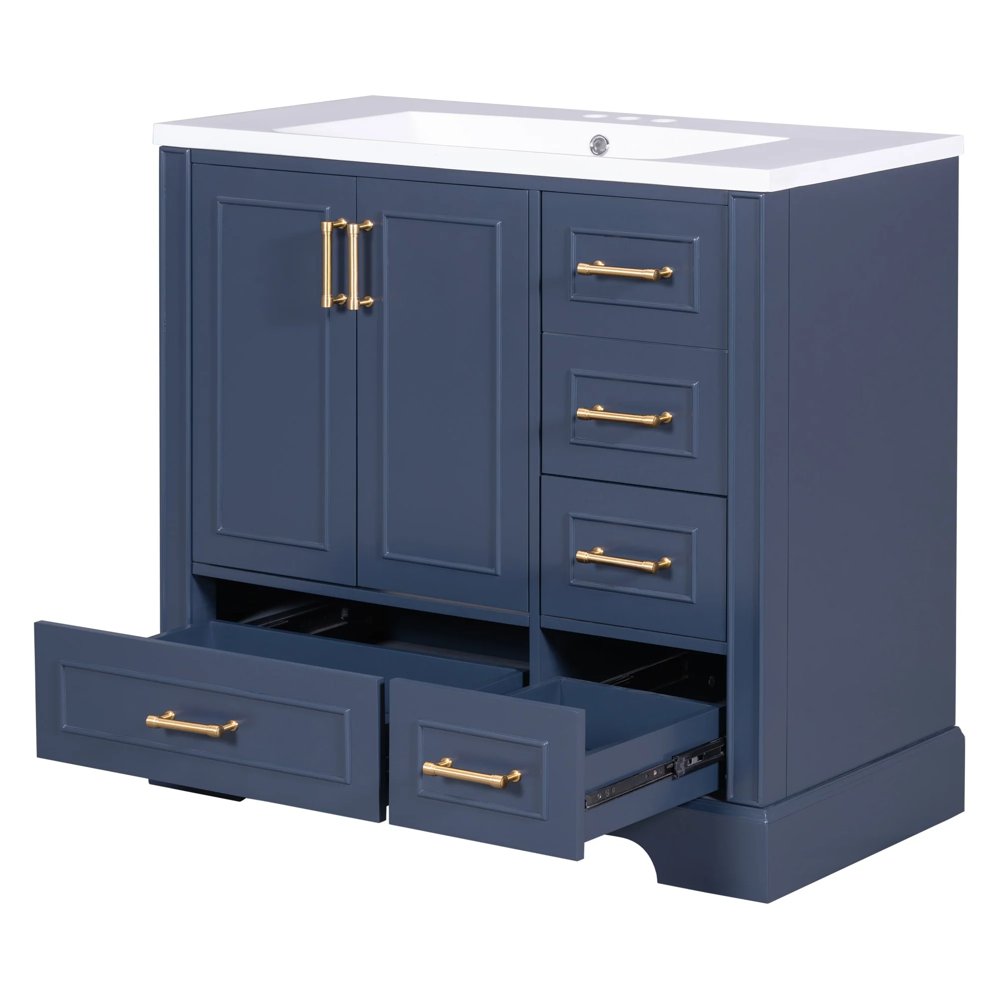 36-inch Traditional Bathroom Vanity with Four Drawers