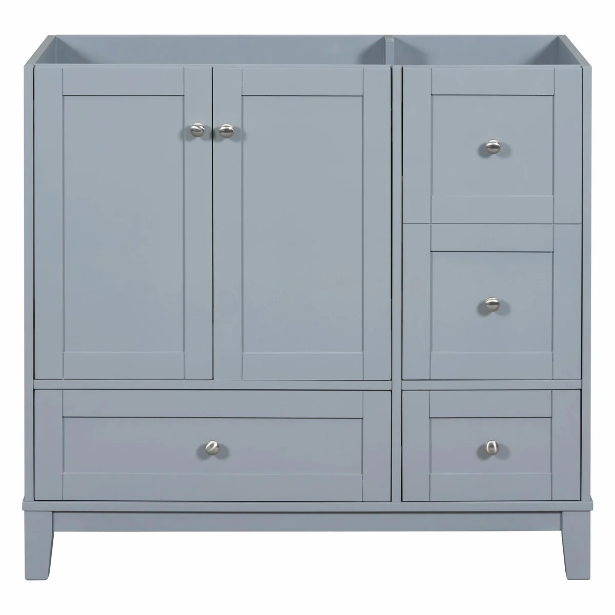 Modern 36-Inch Bathroom Vanity with Resin Sink and Ample Storage