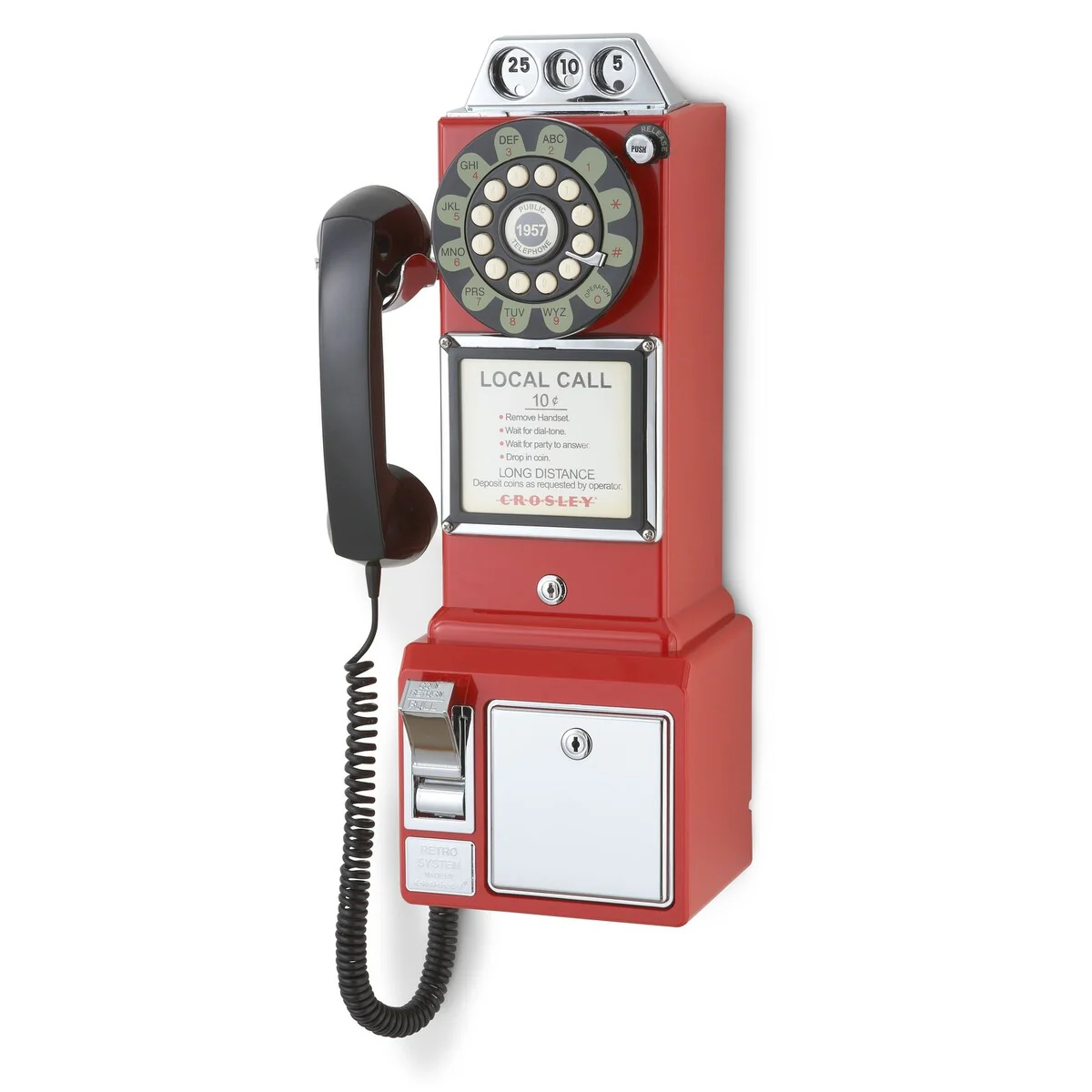 Crosley Radio 1950's Payphone- Red