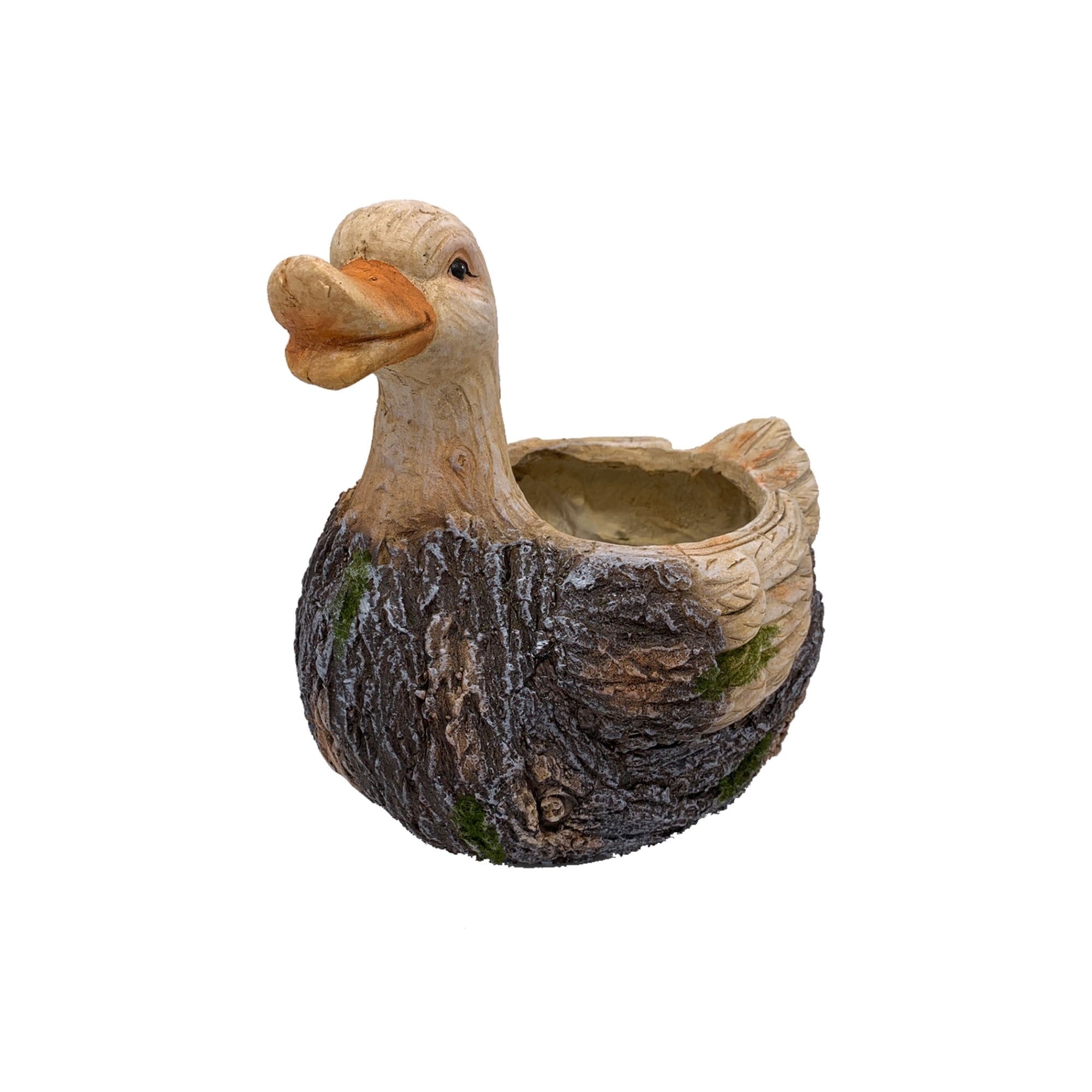 Faux Wood Duck Outdoor Garden Planter - 11.5