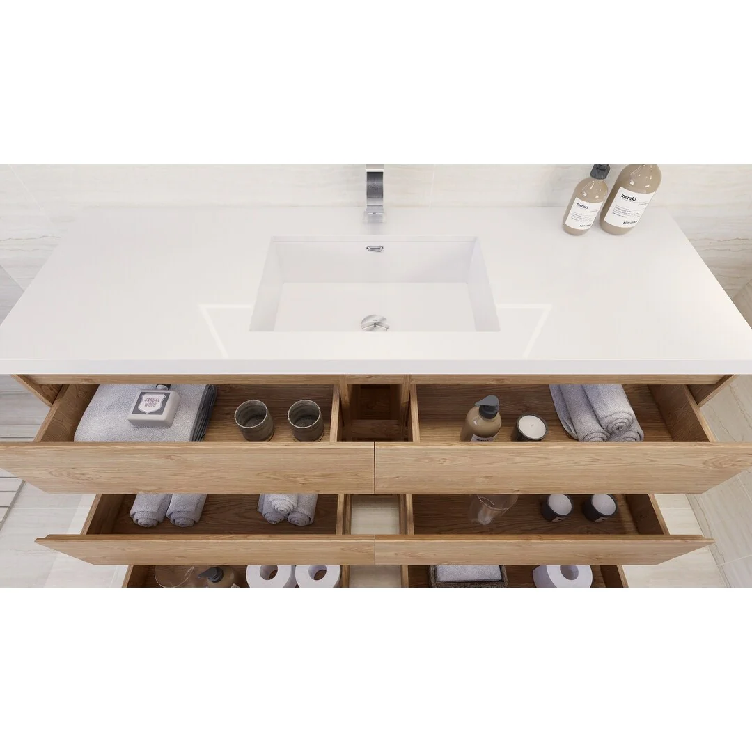 Aron 60'' Freestanding Vanity with Single Reinforced Acrylic Sink