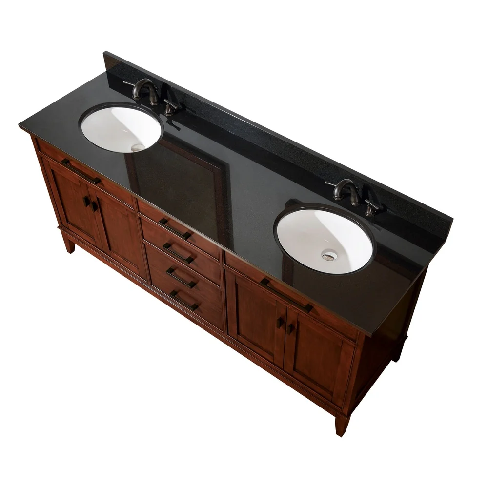Avanity Madison 72-inch Double Vanity in Tobacco Finish with Dual Sinks and Top