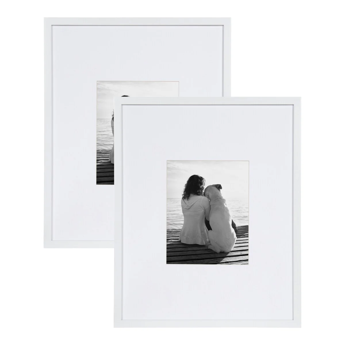 DesignOvation Gallery Wood Wall Picture Frame, Set of 2