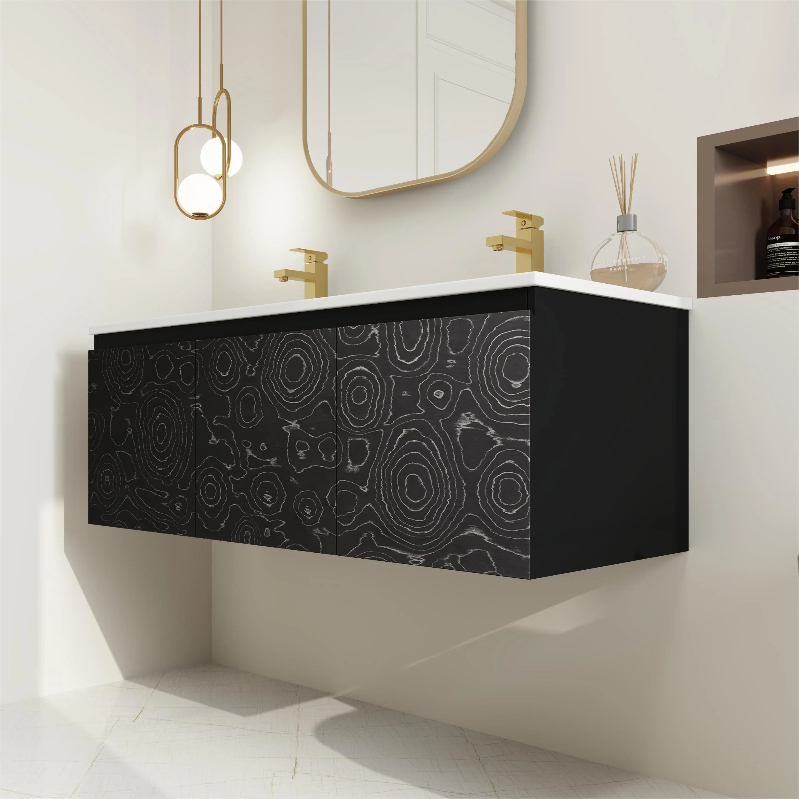 BNK 24/30/48 Inch Double Sink Bathroom Vanity with Soft Close Door