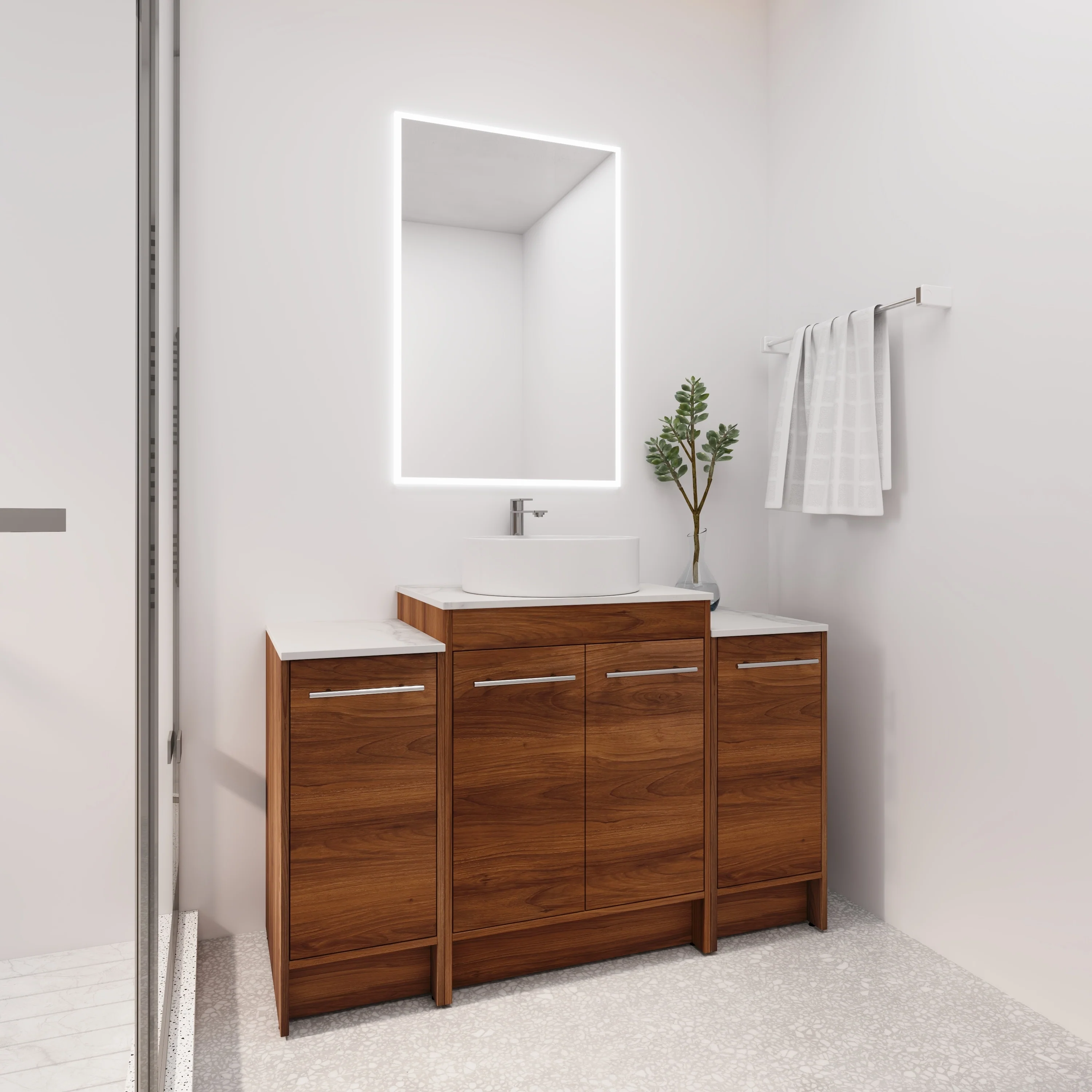 BNK 24/36/48/60 Inch Bathroom Vanity with Sink, Freestanding Bathroom Vanity with Soft Close Doors and Adjustable Shelf