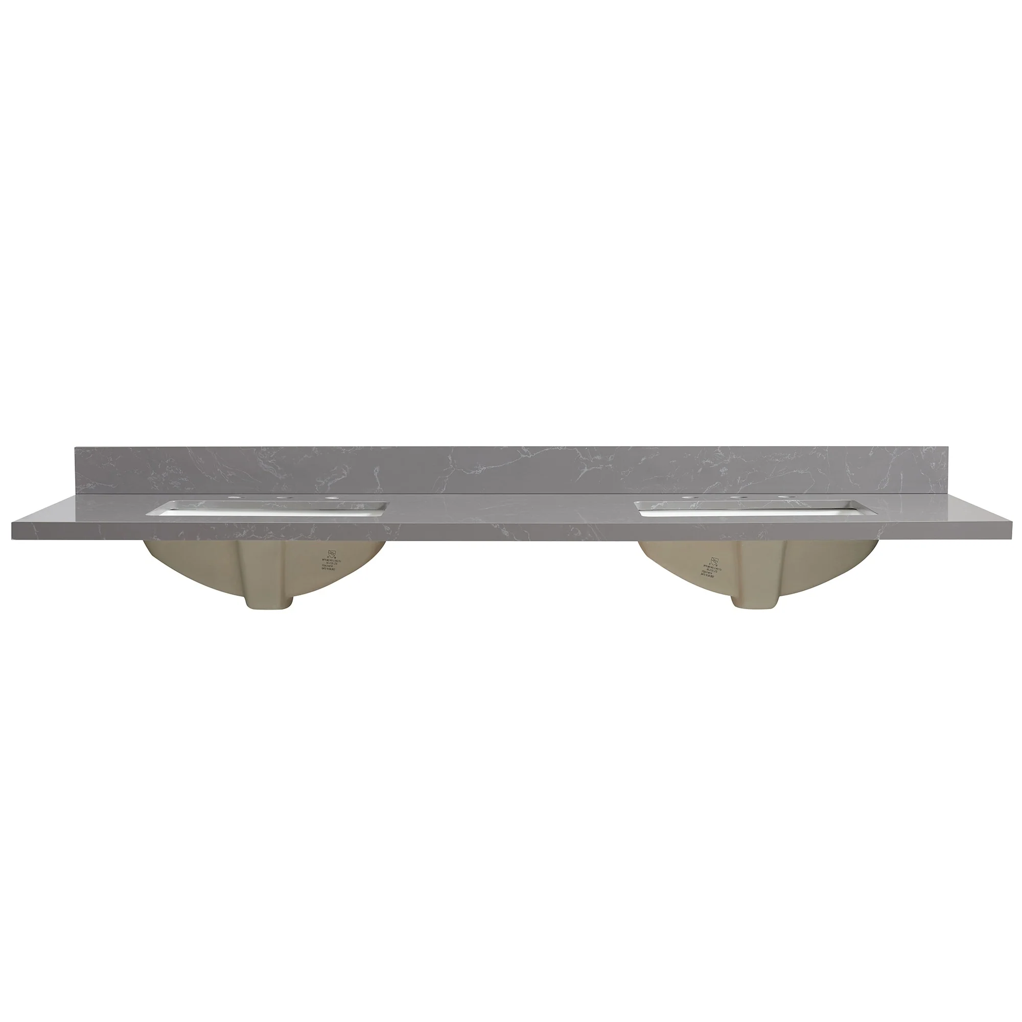 Jaen Composite Stone Vanity Top with White Rectangular Sink