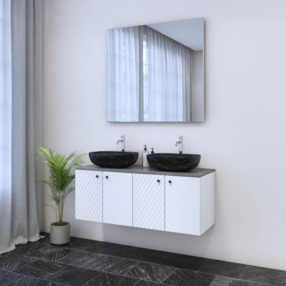 Avela 4D 120 Double Sink Floating Bathroom Vanity (48