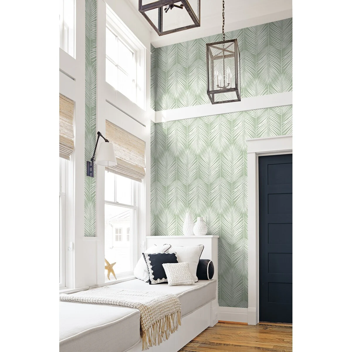 NextWall Palm Silhouette Peel and Stick Wallpaper