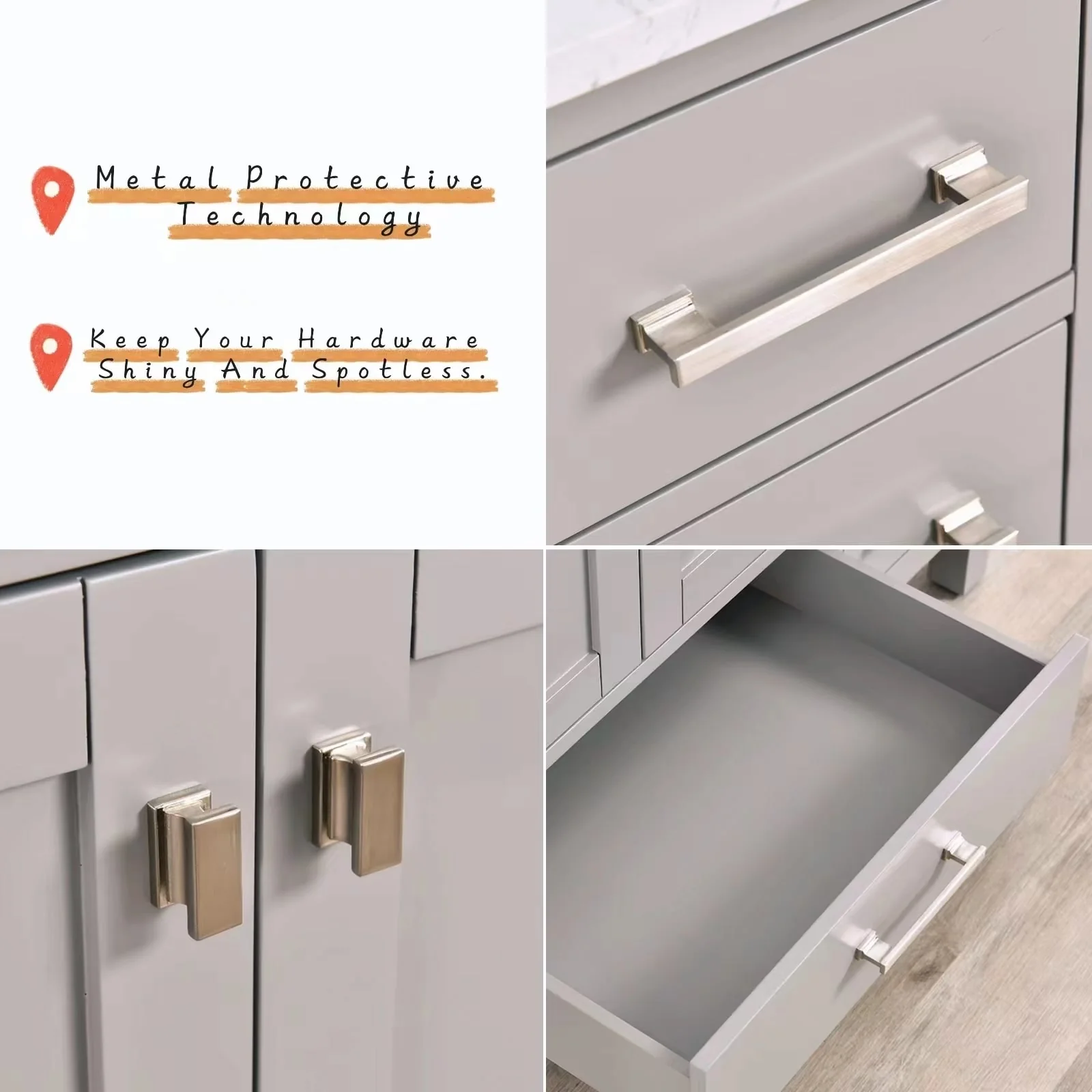 Prismosaic 48 in. Lunar Gray Vanity with Countertop & Splash, Single Sink