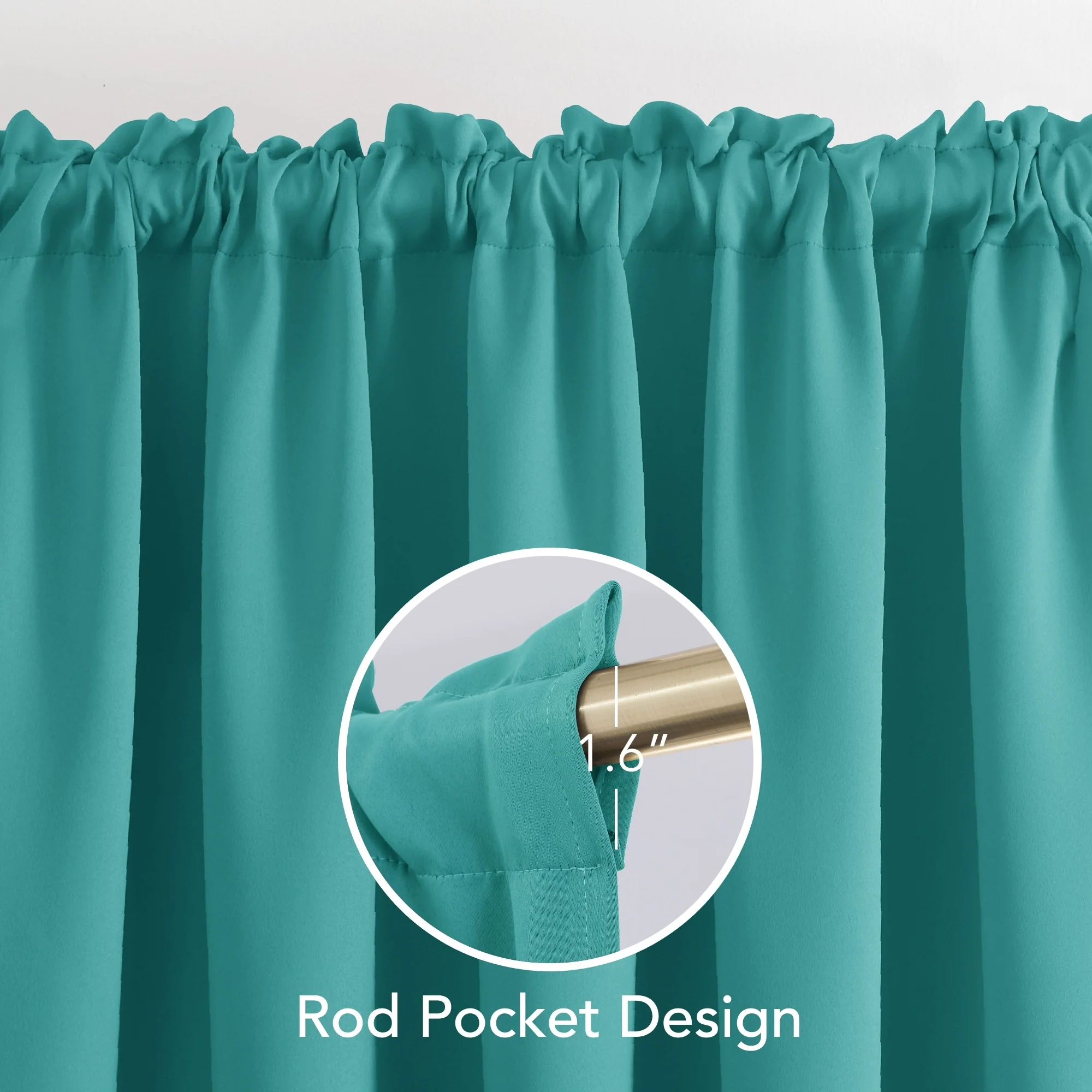 Deconovo Solid Rod Pocket Curtain Panel Pair (2 Panel)