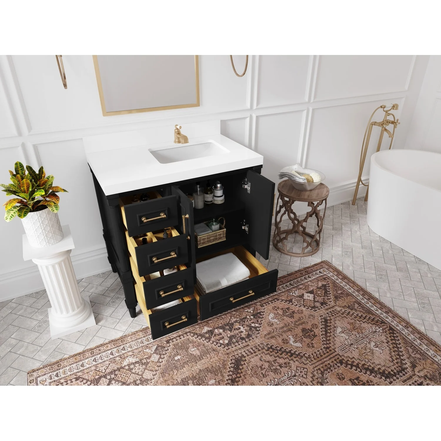 Willow Collections 36 in. W x 22 in. D Aberdeen Right Offset Sink Bathroom Vanity with Countertop