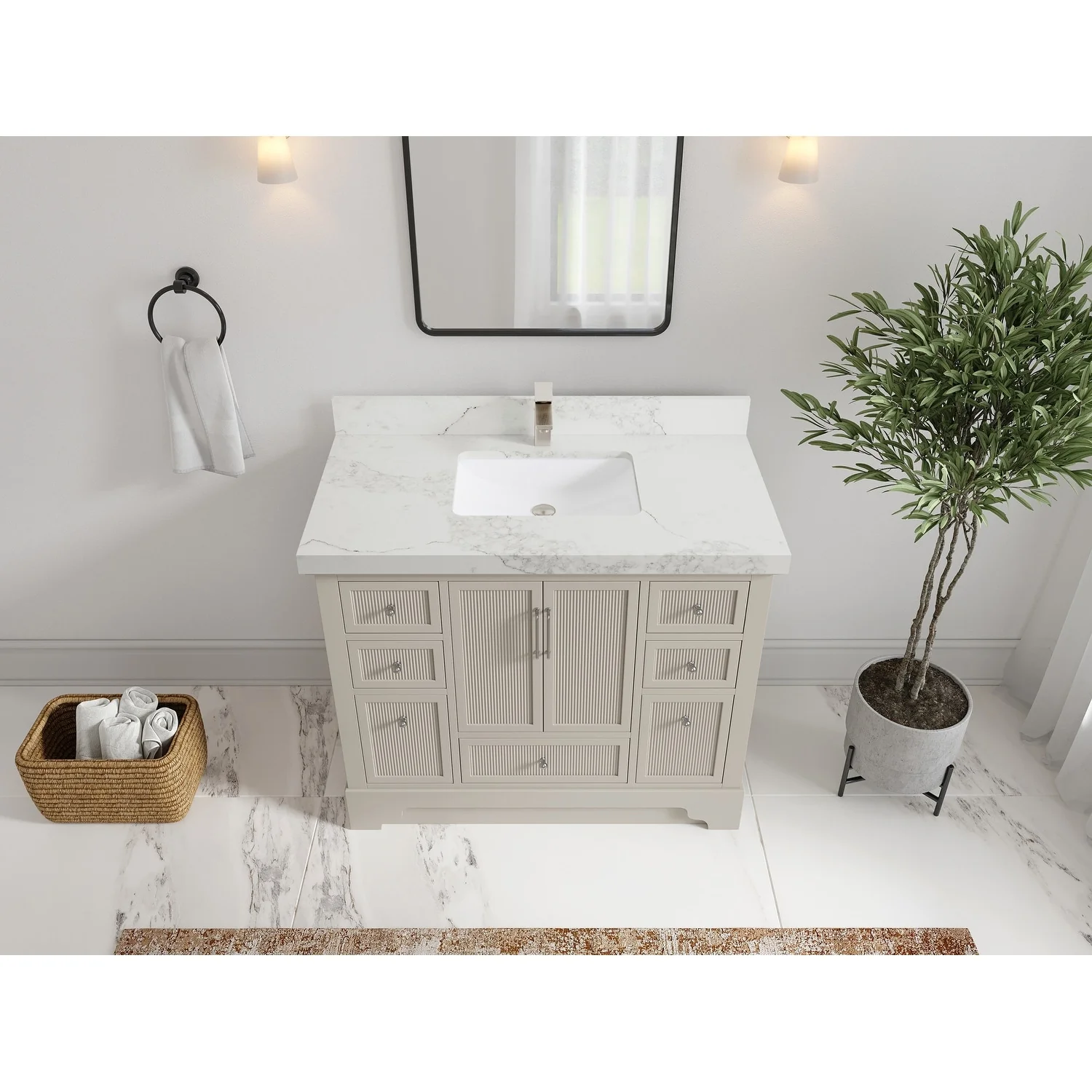 Willow Collections 42 in. W x 22 in. D Alys Single Sink Bathroom Vanity with Countertop
