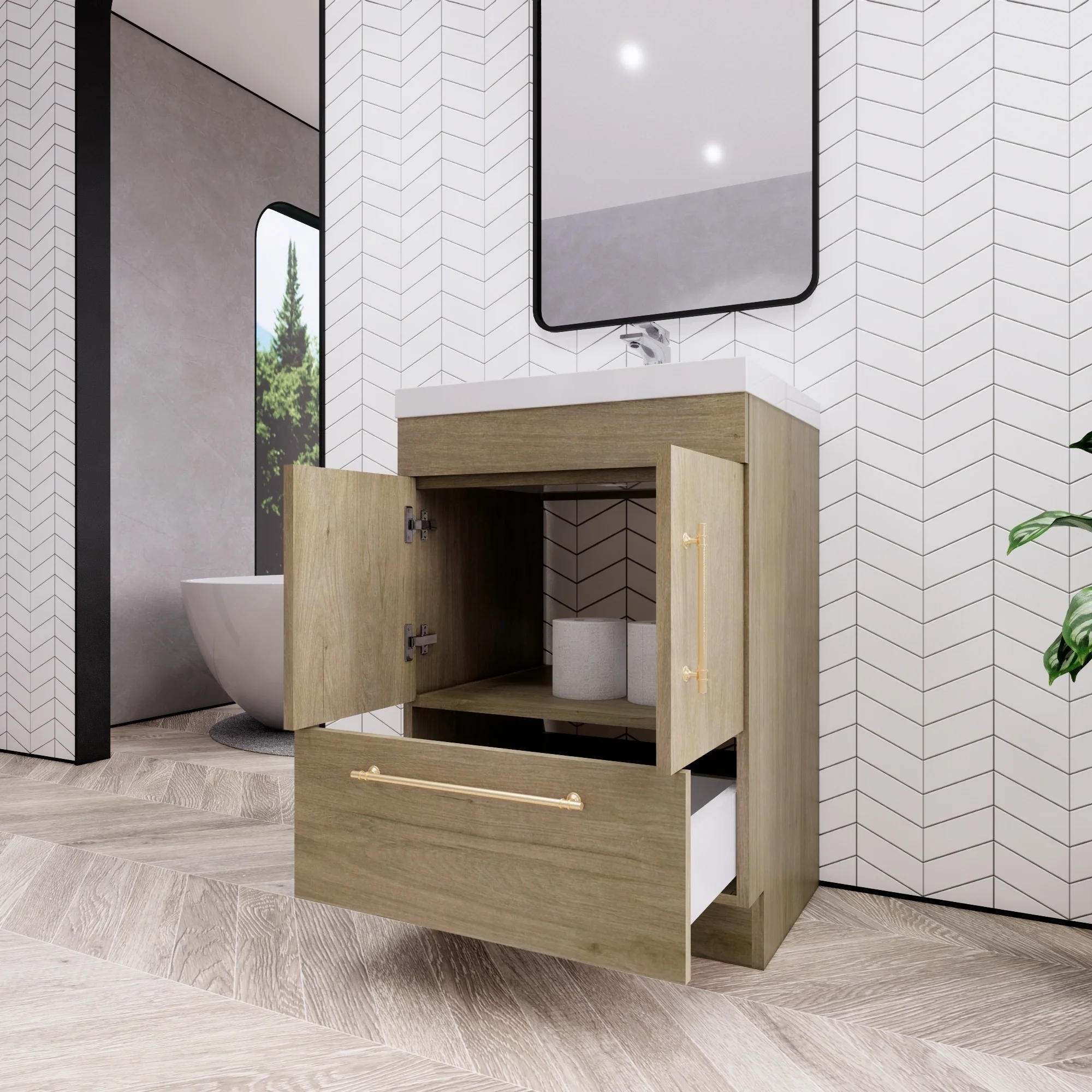 Eliza 24'' Freestanding Vanity with Single Sink