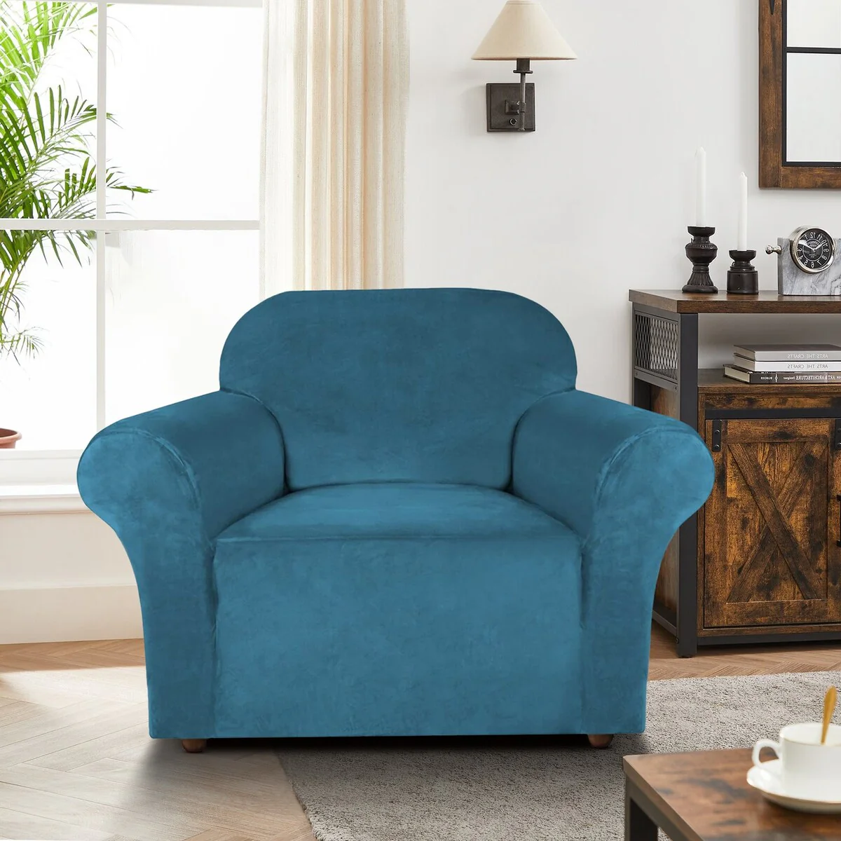 Enova Home Ultra Soft 1 Piece Armchair Slipcover Durable Furniture Protector for Living Room