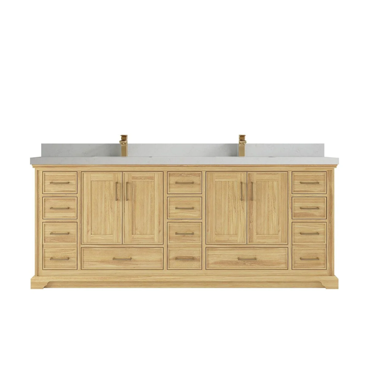 Willow Collections 84 in. W x 22 in. D Charlotte Teak Double Sink Bathroom Solid Teak Vanity with Countertop