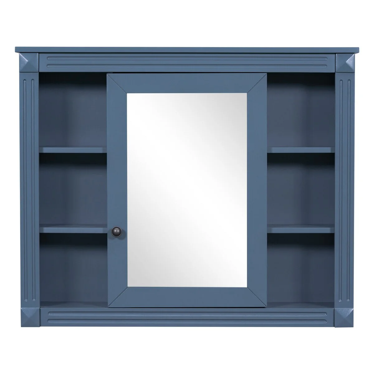 36 in. W x 18 in. D x 34 in. H Freestanding Bath Vanity with White Resin Top and Mirror Cabinet