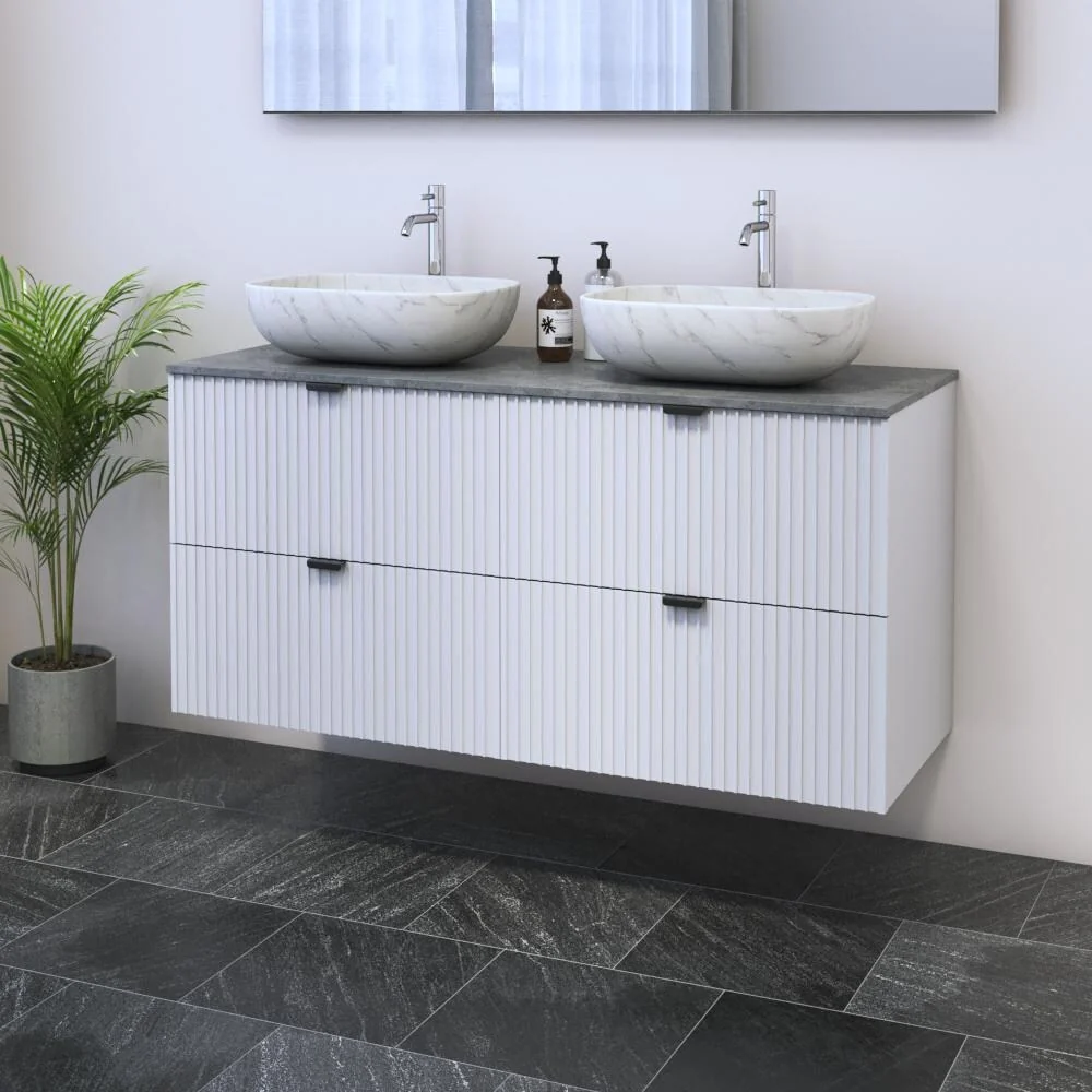 Nicole 4S 120 Double Sink Floating Bathroom Vanity (48