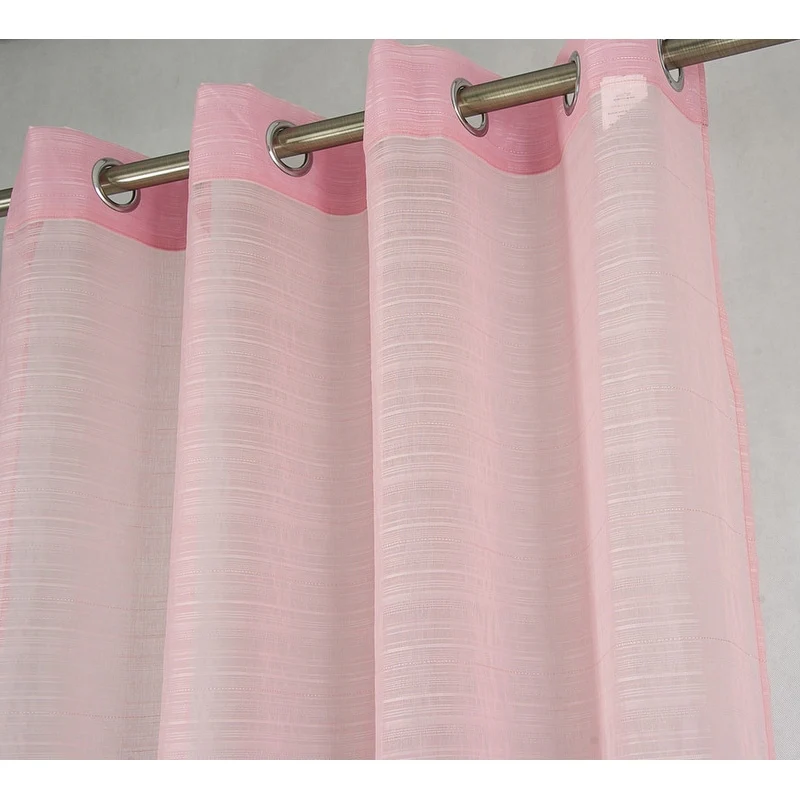 Erica Striped Doily Single Grommet Curtain Panel - (1x) 54 x 90 in. - (1x) 54 x 90 in.