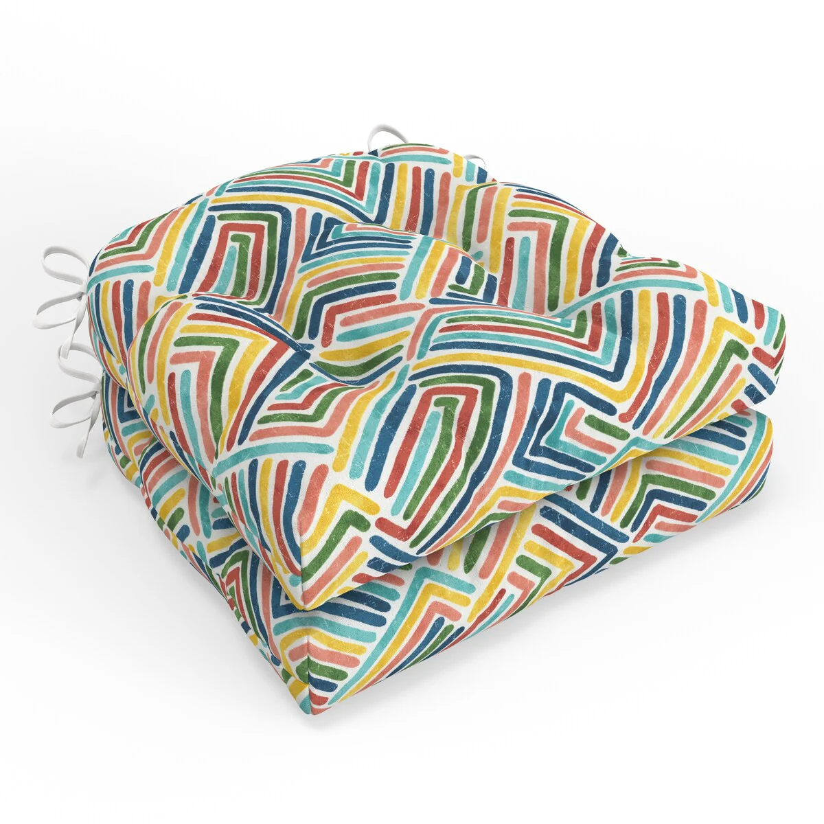 Pillow Perfect Outdoor/Indoor 100% Polyester Chair Pad , Weather Resistant, Fade Resistant