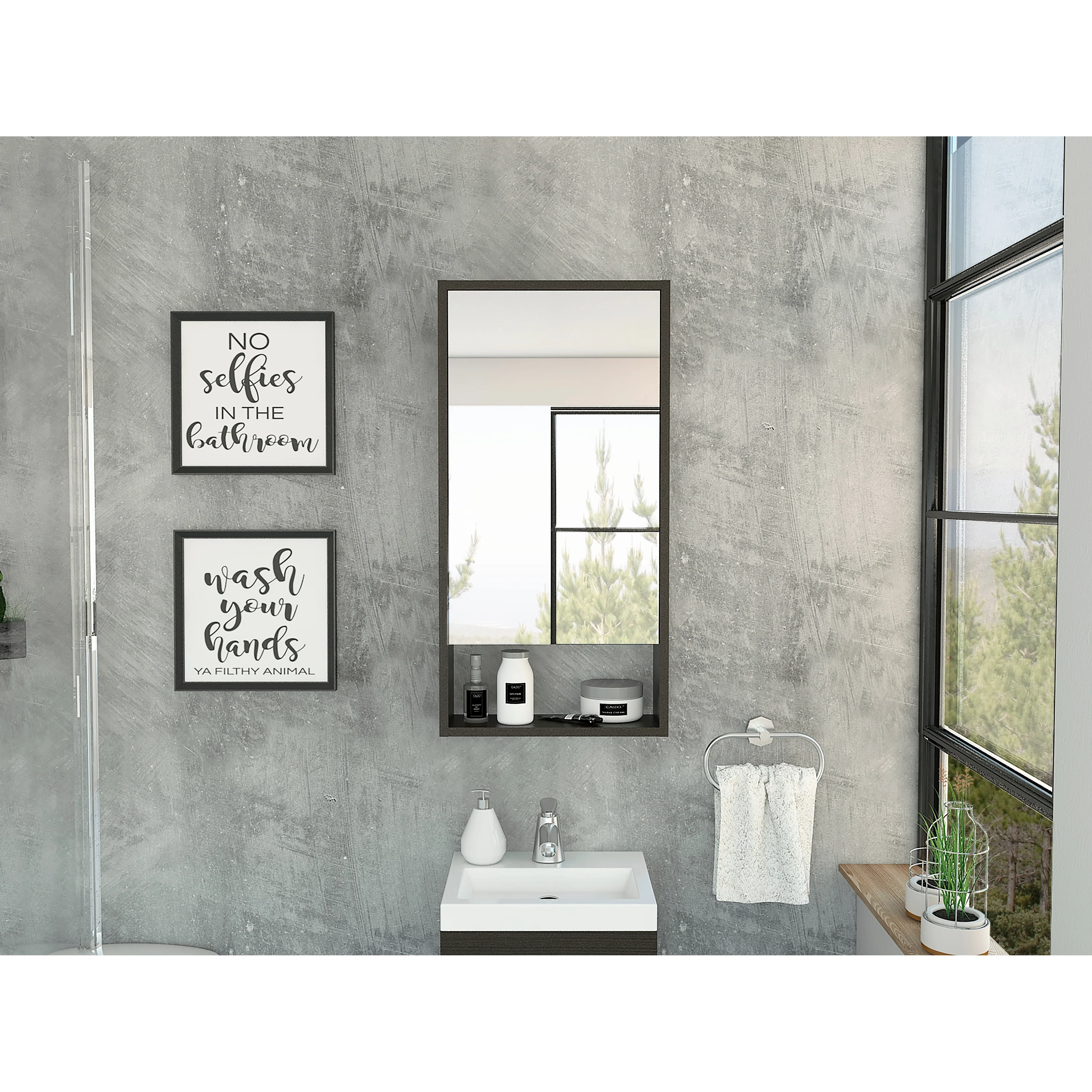 TUHOME Mariana Medicine Cabinet with Large Mirror and Inner Shelf