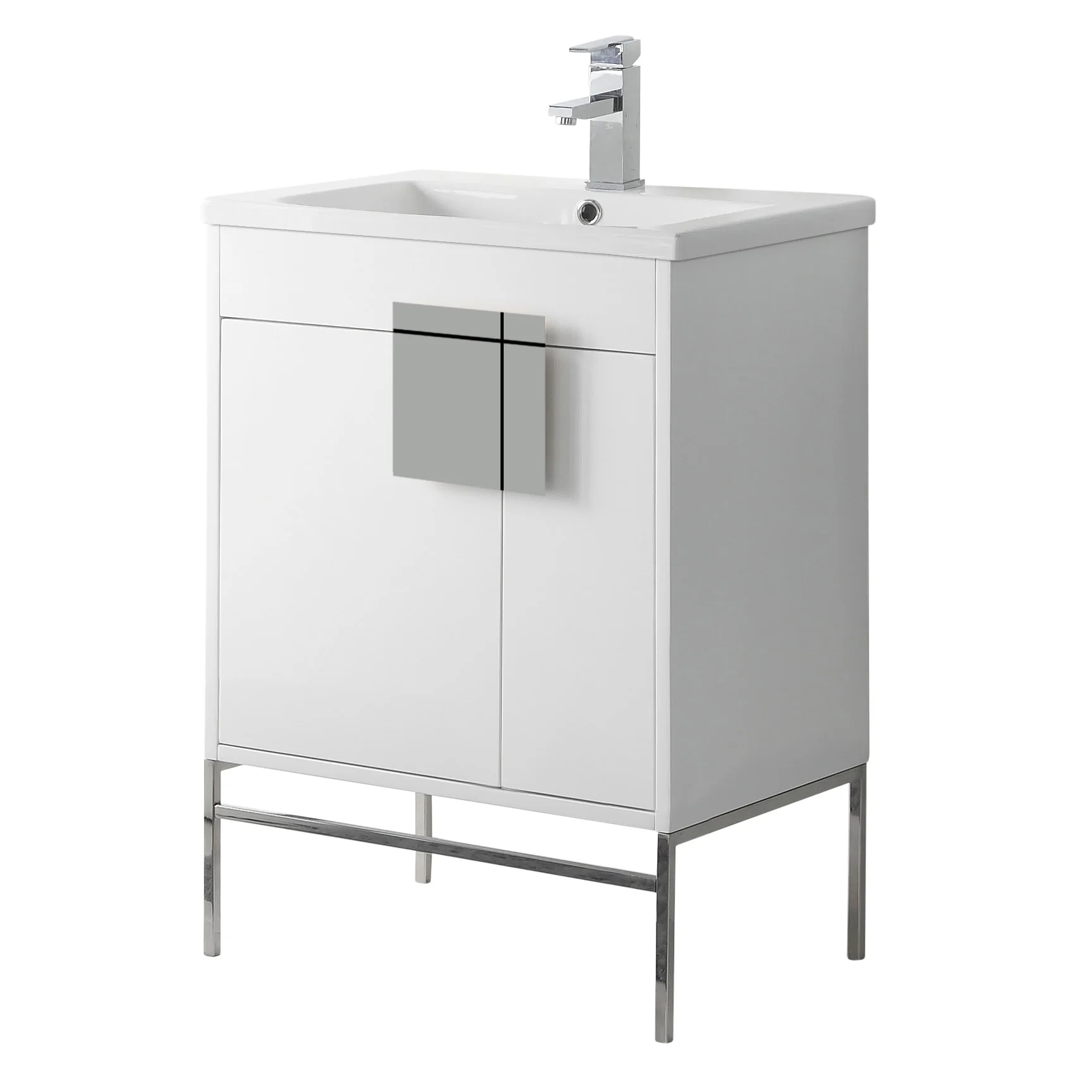 24-inch Modern Bathroom Vanity Set w/ Vitreous China Sink Top