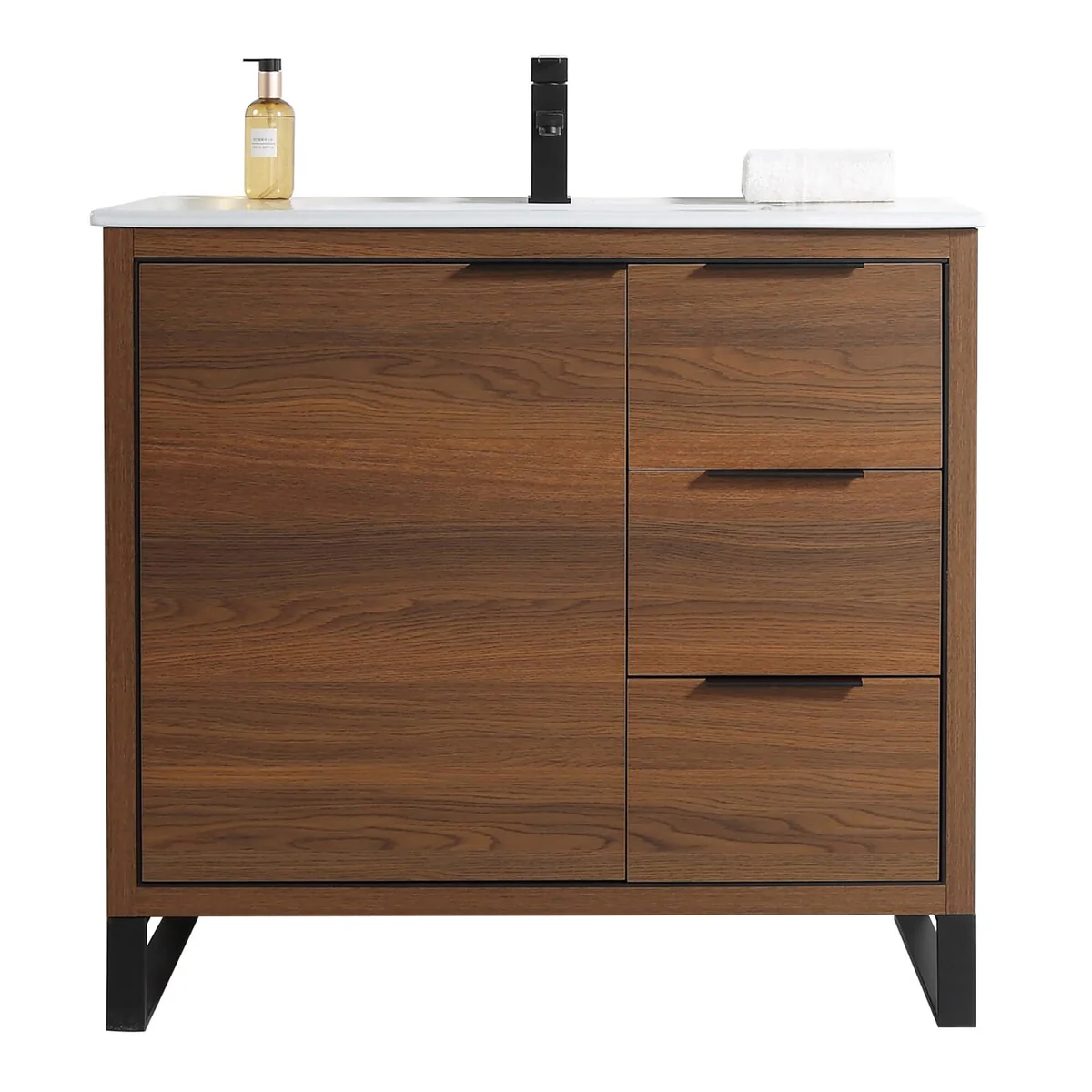 Fine Fixtures Opulence Collection Bathroom Vanity with White Ceramic Sink