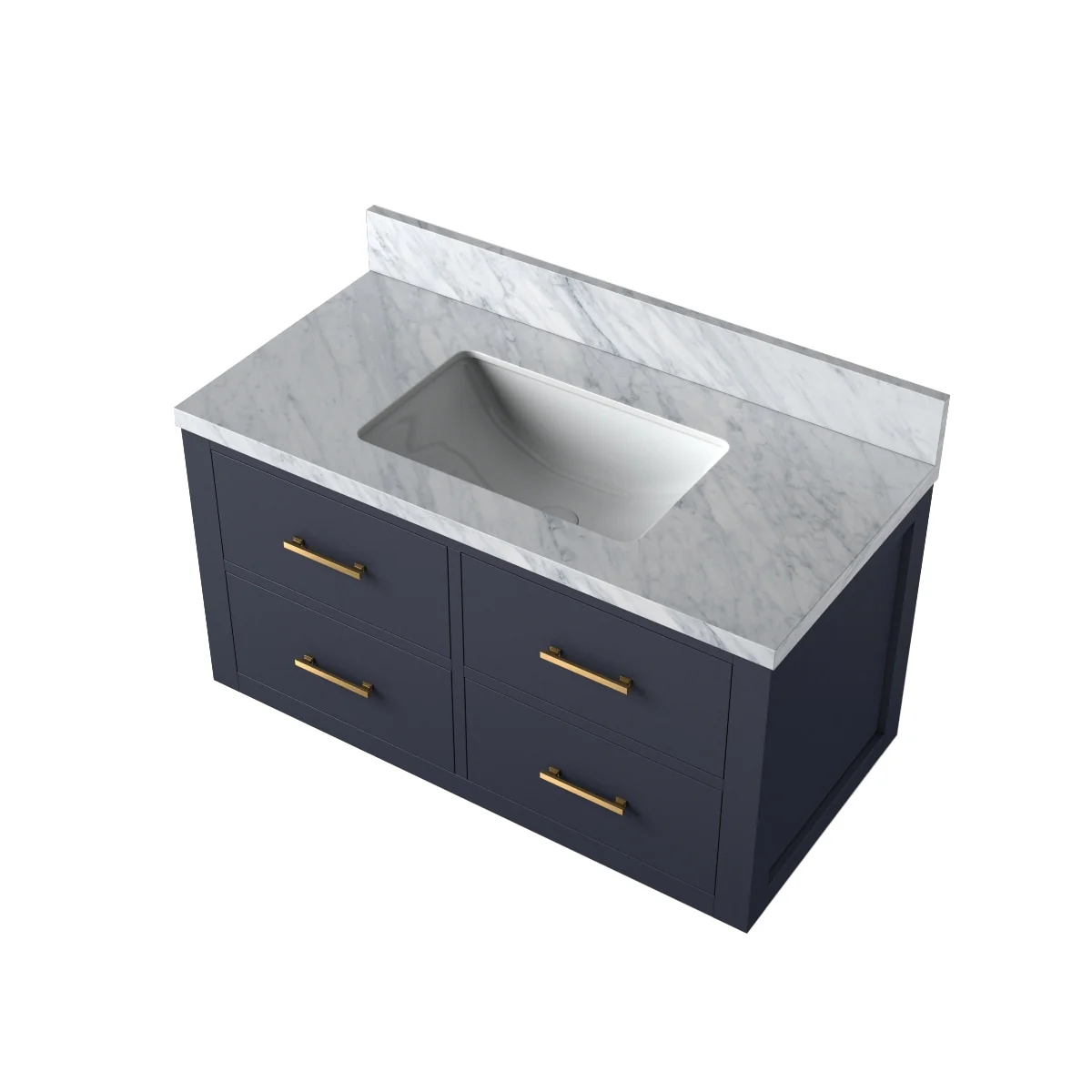 Castor Bath Vanity with Carrara Marble Top and Sink