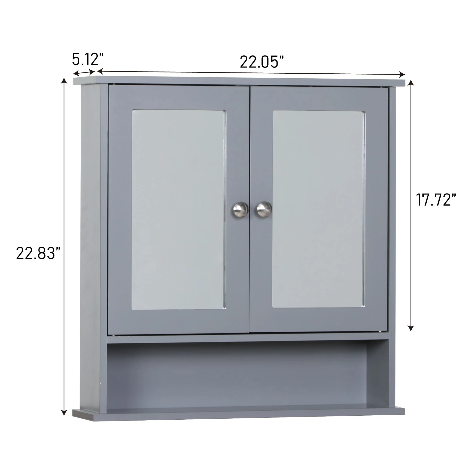 2-Door Medicine Cabinet Bathroom Wall Cabinet with Double Mirror Doors