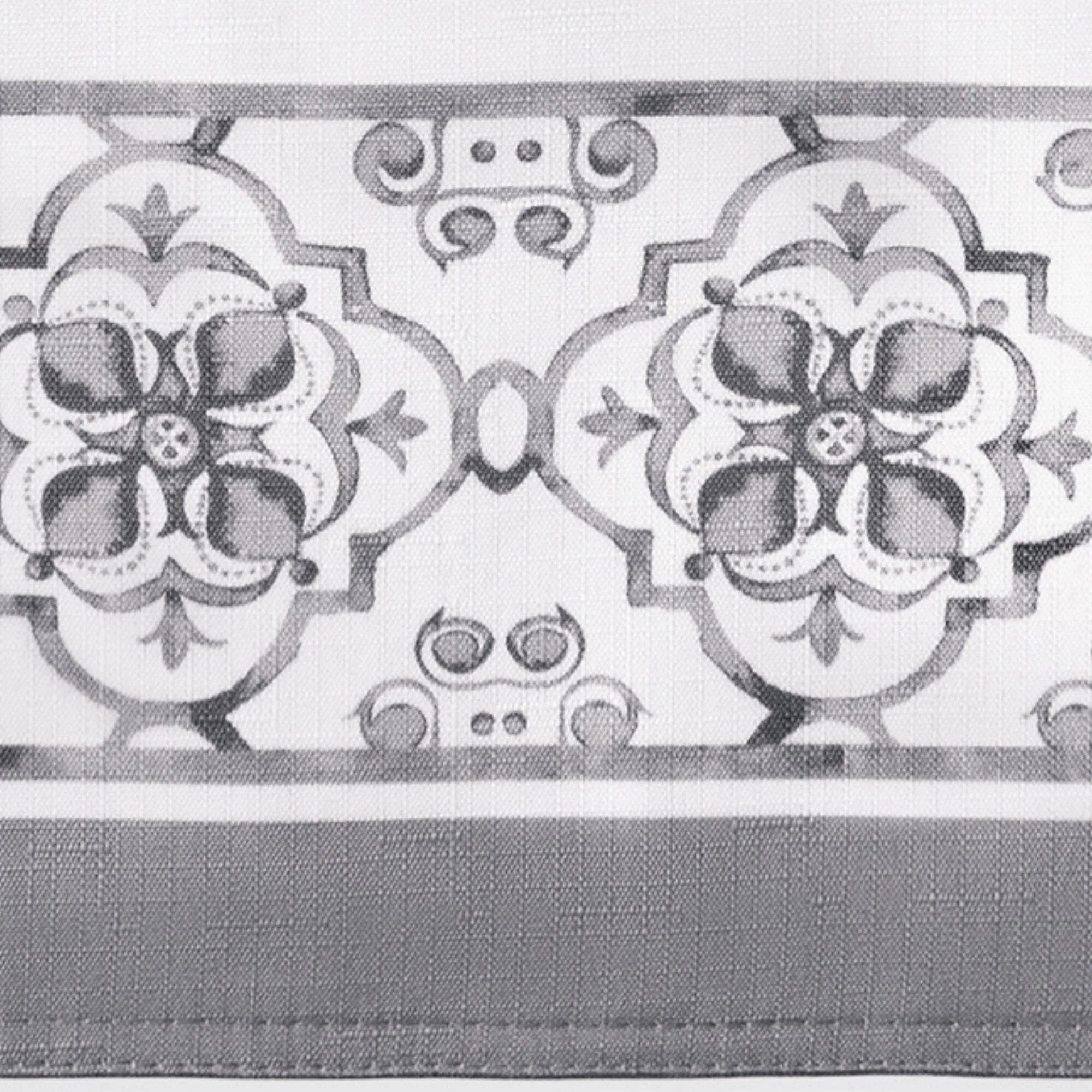 Amani Tile 3-Piece Kitchen Curtain Tier Set & Valance