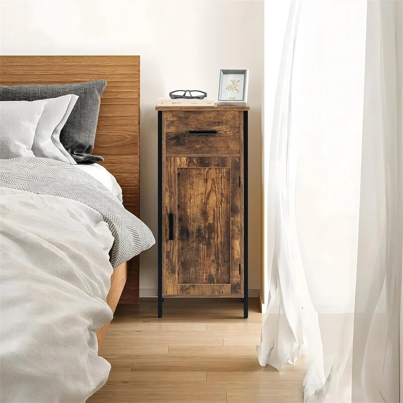 Narrow Floor Storage Cabinet with 1 Door and 1 Drawer - 11.8