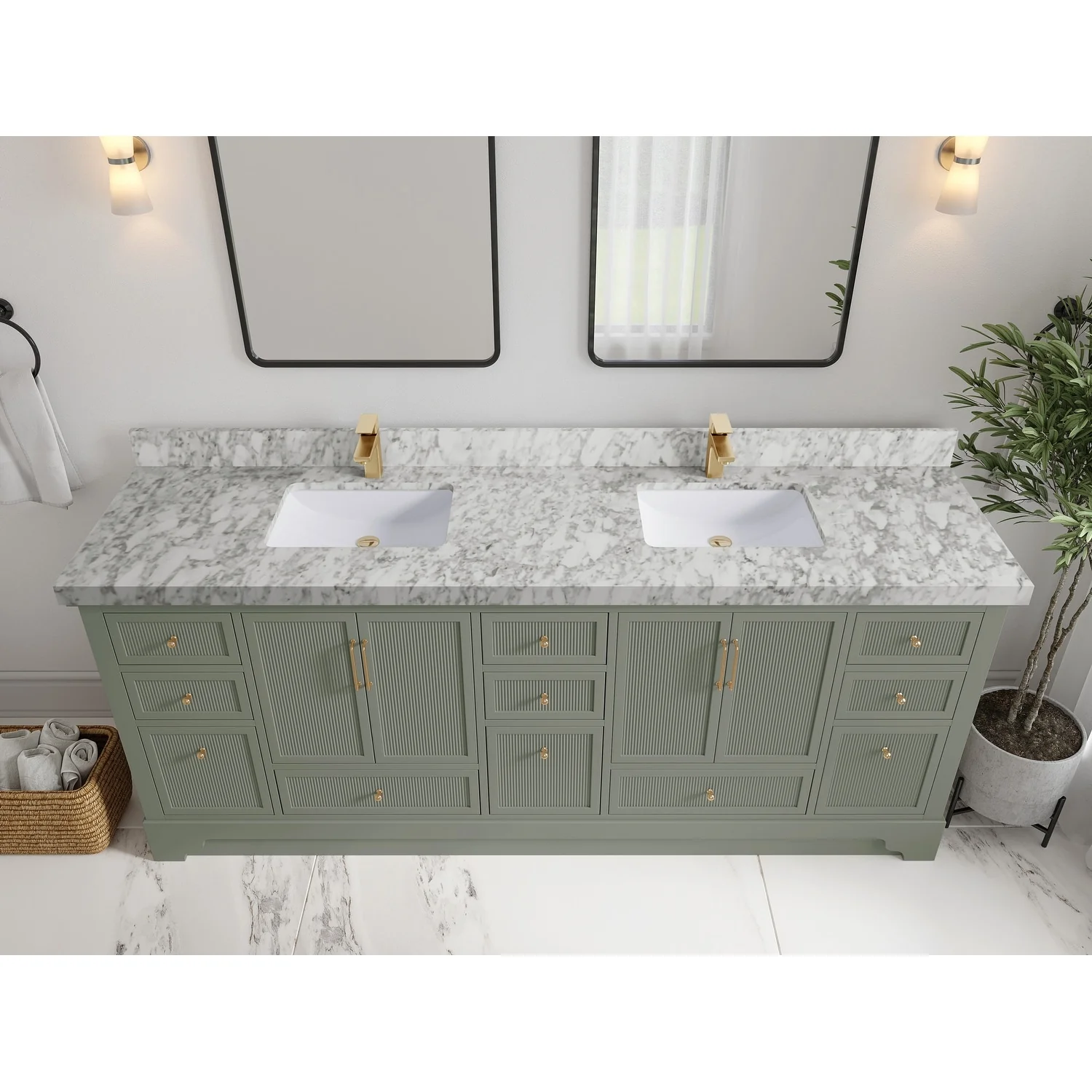 Willow Collections 84 in. W x 22 in. D Alys Double Bowl Sink Bathroom Vanity with Countertop