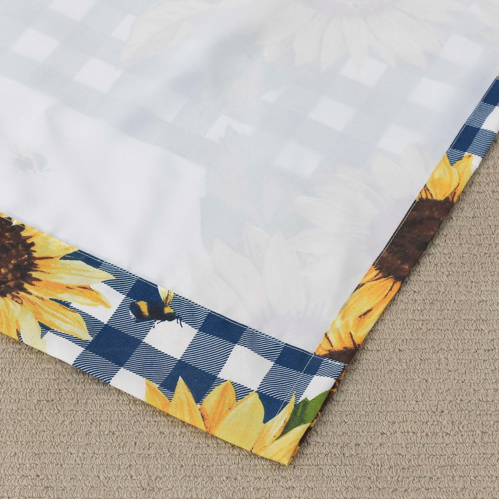 Barefoot Bungalow Sunflower Gingham Check Valance