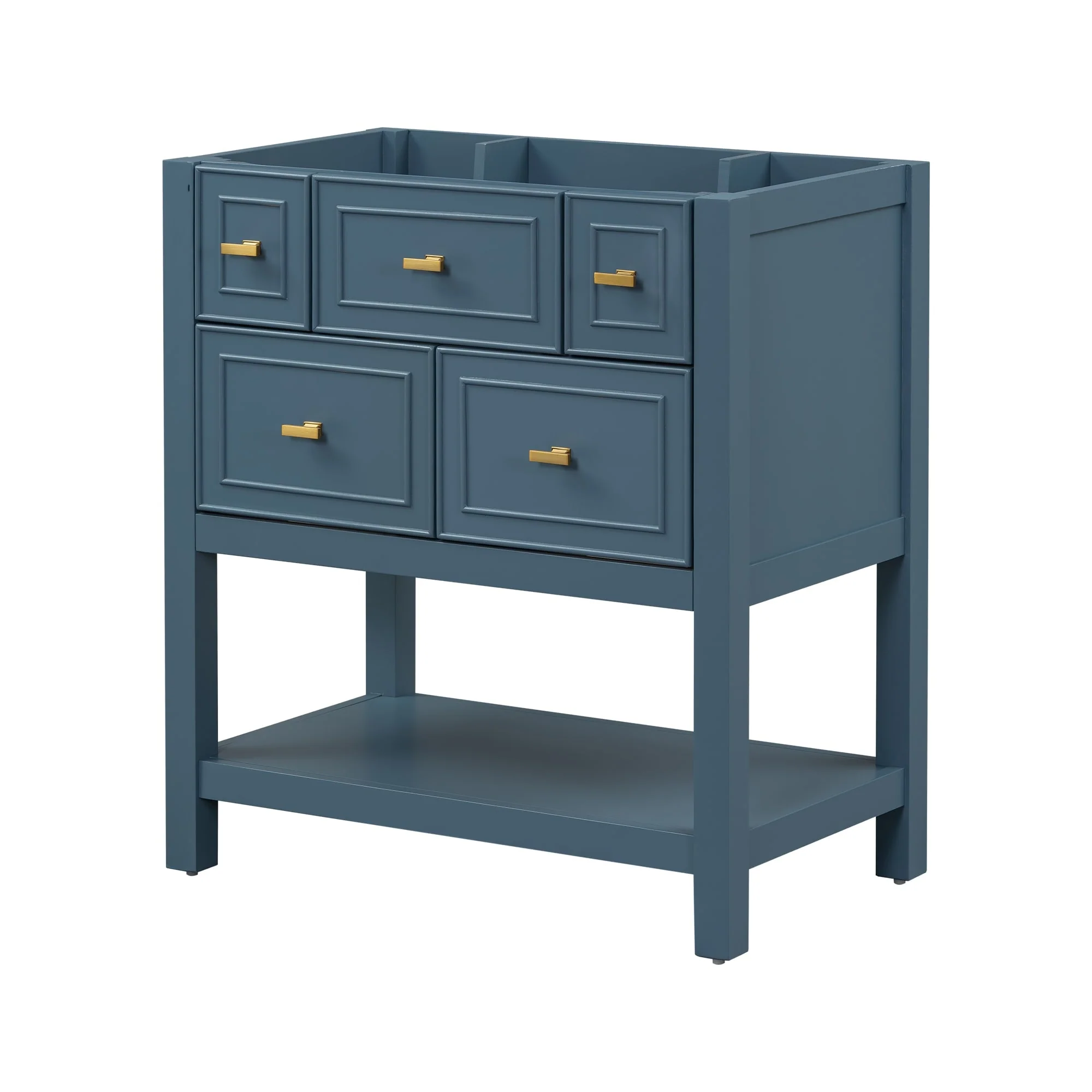 Free Standing Single Bathroom Vanity with 5 Drawers Bathroom Storage Cabinet