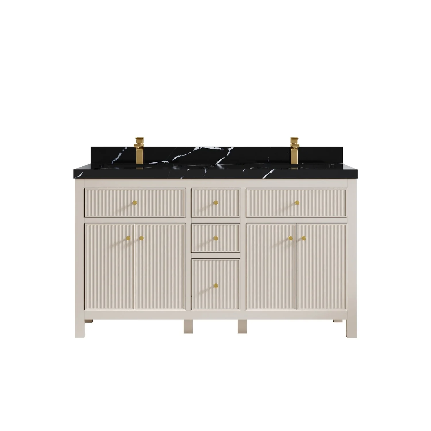 Willow Collections 60 in. W x 22 in D. Sonoma Free Standing Reeded Double Sink Bathroom Vanity with Countertop