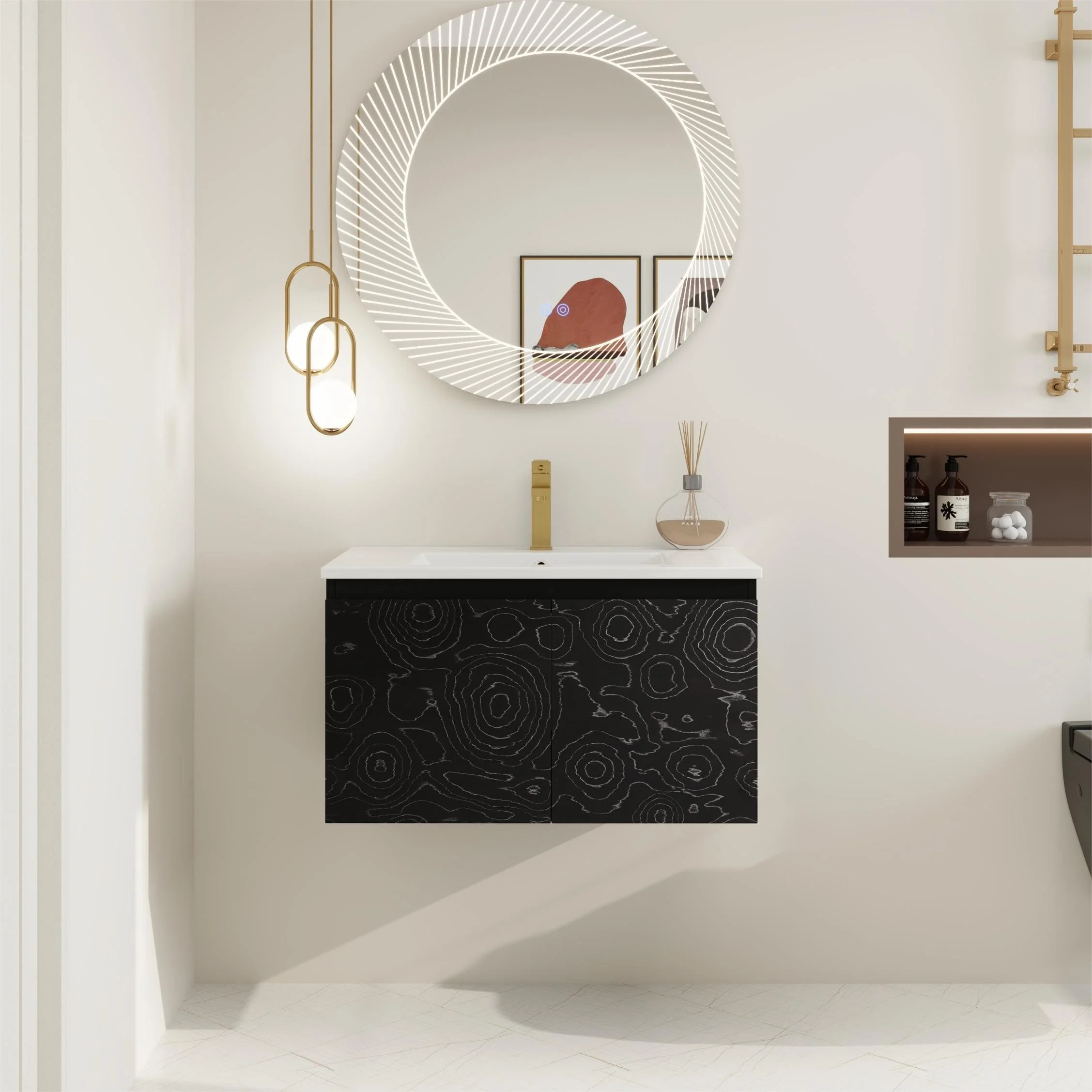 BNK 24/30/48 Inch Double Sink Bathroom Vanity with Soft Close Door